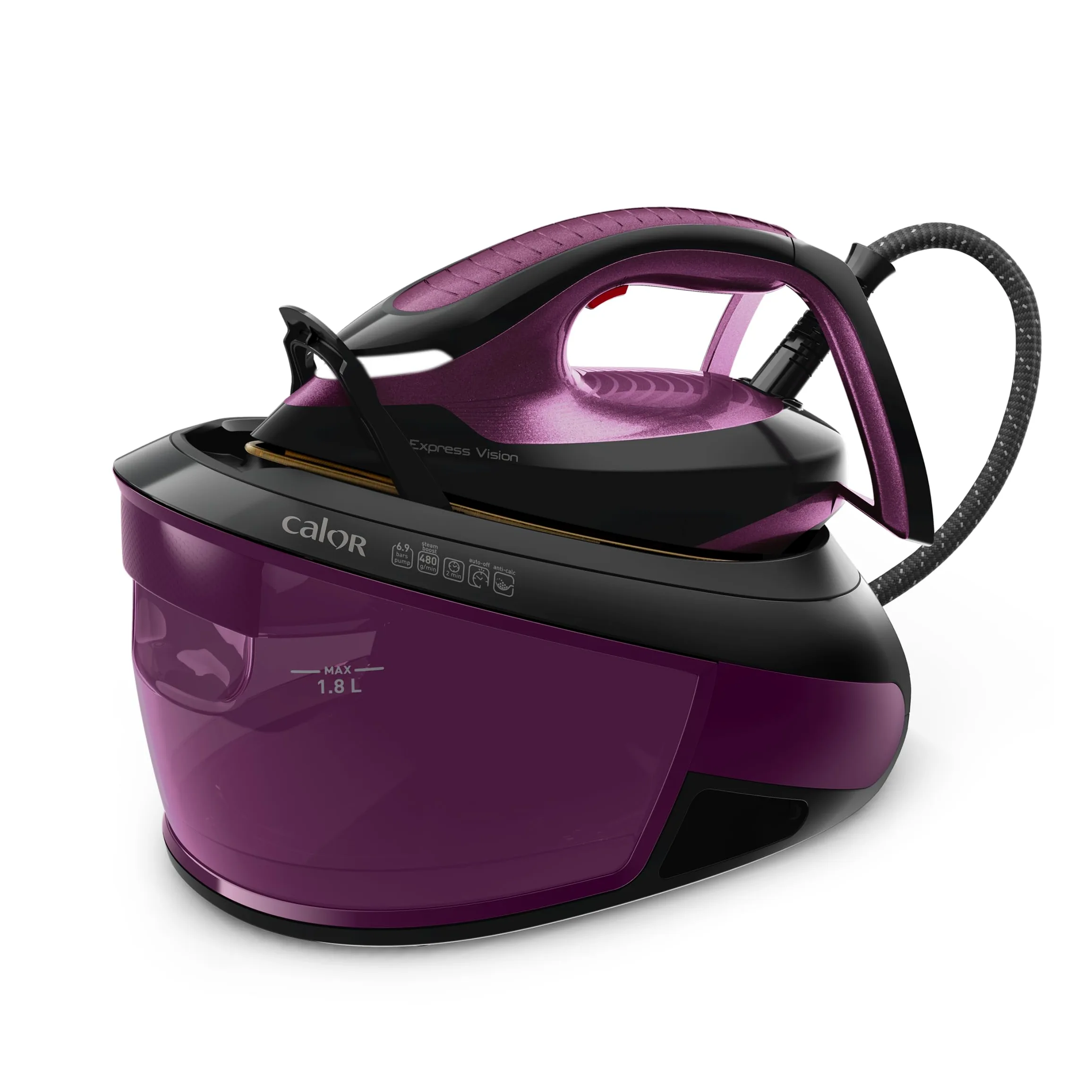 Calor Express Power Vision, Centrale Vapeur Classique, Débit vapeur 480 g/min, Sans réglage, Technologie LED Vision, Fabriqué en France, SV8152C0