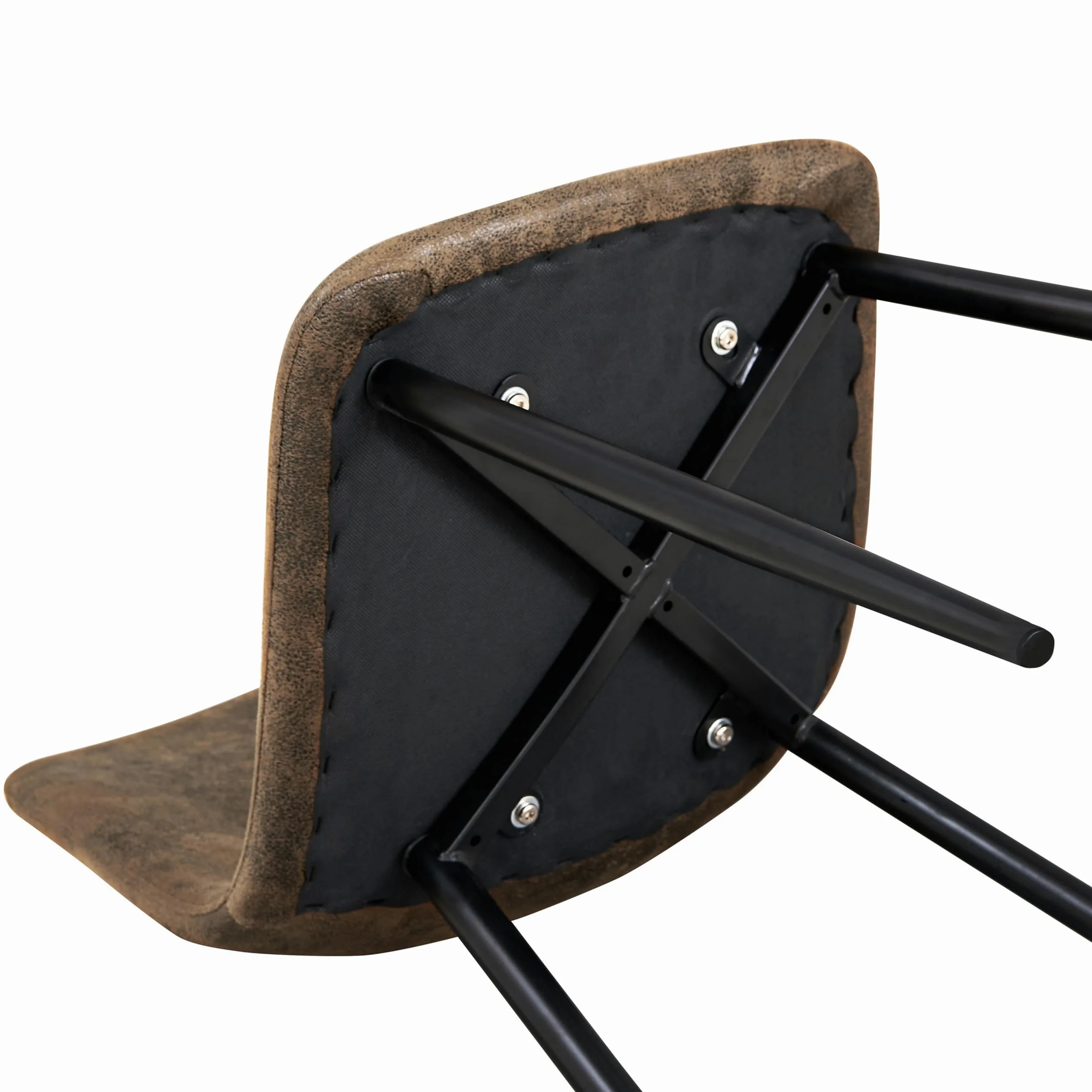 FurnitureR 4 PCS Chaises de Salles de Réunion en Suède, Chaise Marron, Design Contemporain, Matériau en Métal Durable, pour Bureau ou Maison, Élégance et Confort