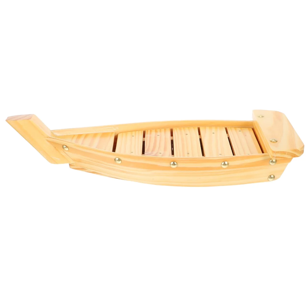 ULTECHNOVO Plat de Service à Sushi Style Japonerie en Bois Forme Bateau Plateau de Collations Fonction de Rangement et Service pour Restaurant et Maison