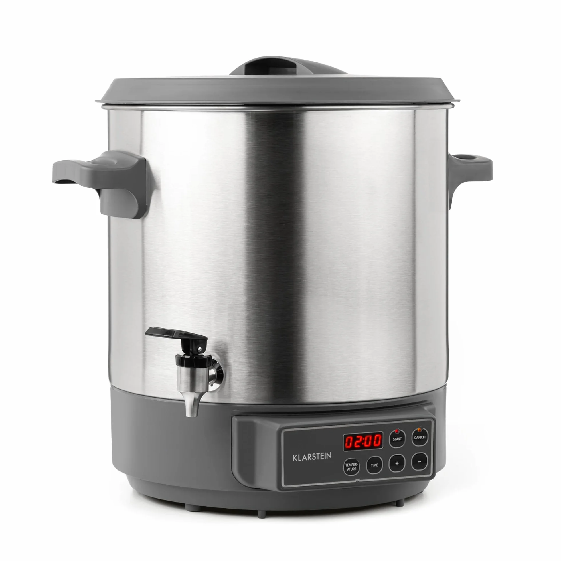 KLARSTEIN Lady Marmalade - Pasteurisateur, Distributeur pour Boissons Chaudes, 27 L, 1800 Watt, 30-100 °C, Minuterie, Fonction réchauffage, Protection Contre la surchauffe, Acier Inoxydable brossé
