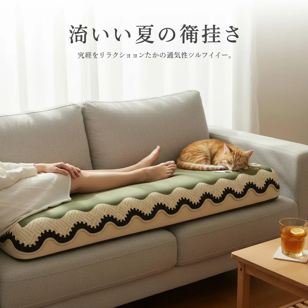Coussin Canapé Rafraîchissant Lavable, 70x150cm | Fibre soie rafraîchissante - lavable en machine - sécurité A - bords liés - pour la maison - pour le repos
