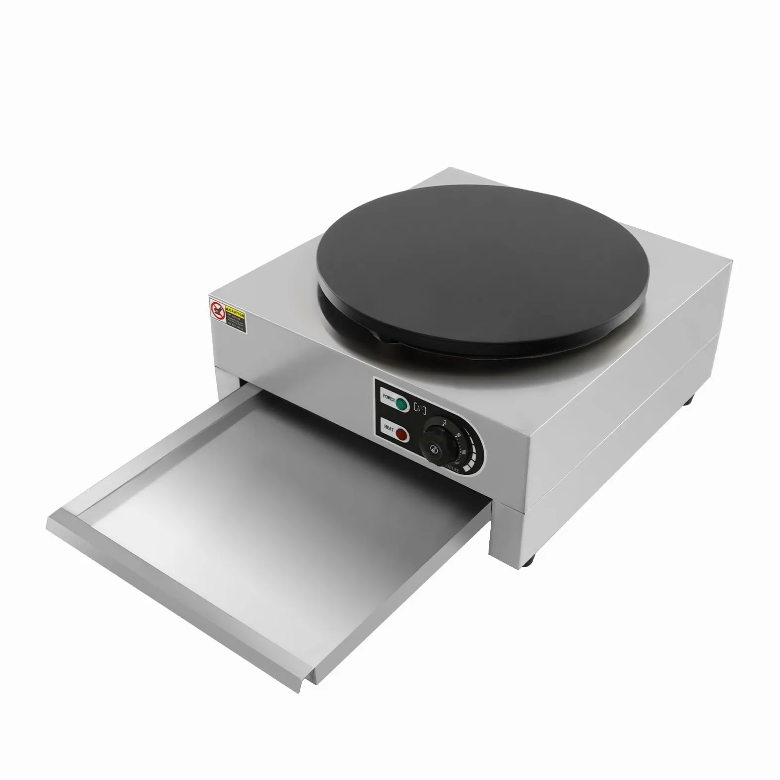 Appareil à crêpes électrique professionnel de 40 cm avec réglage précis de la température (50-300 °C) - Idéal pour les crêpes, les pancakes et les omelettes - Avec plaque à crêpes antiadhésive
