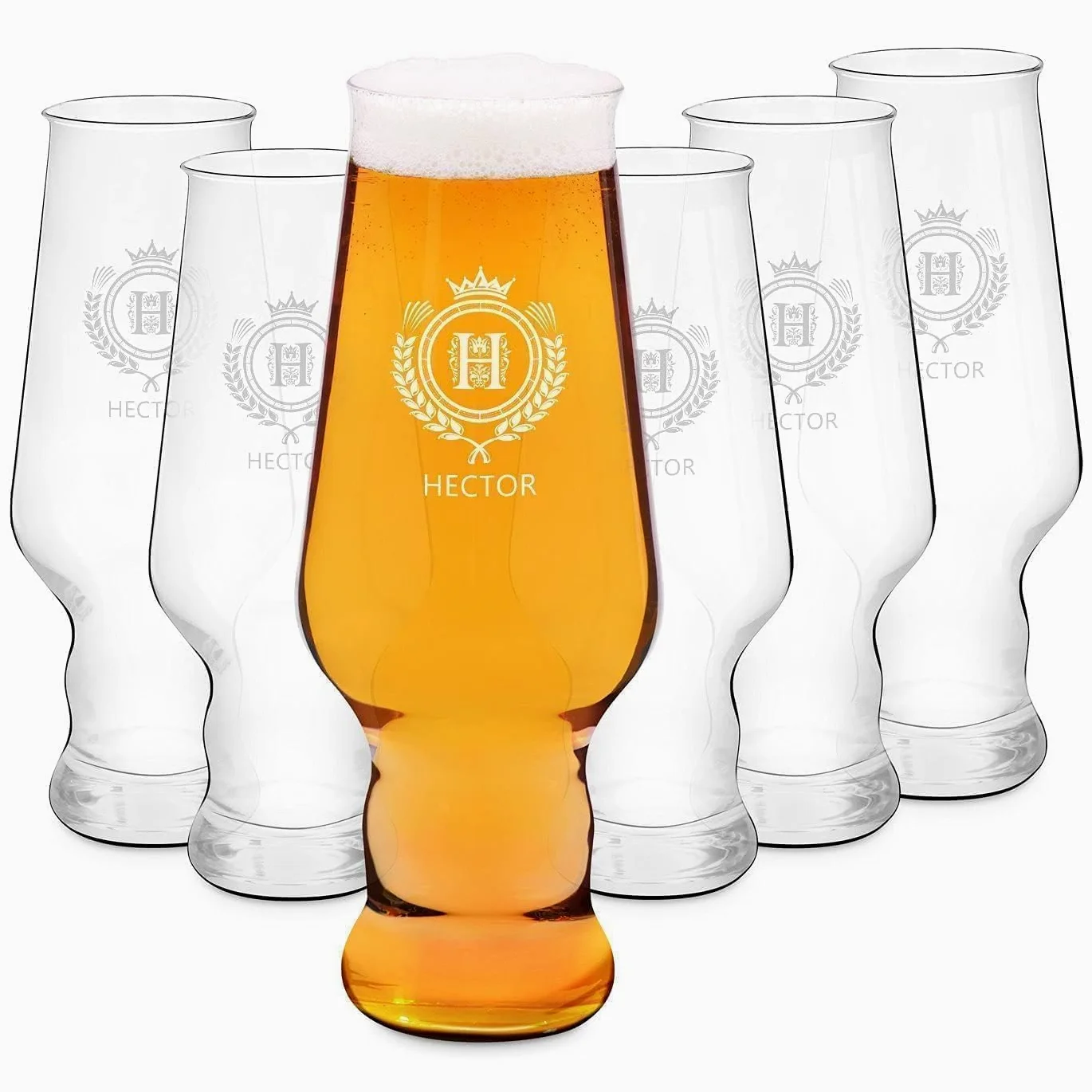 Maverton Ensemble de Chopes à Bière Personnalisées de 0,4l | 400ml, Verres de haute qualité avec gravure pour homme, Cadeau pour tous les amateurs de bière, Monde