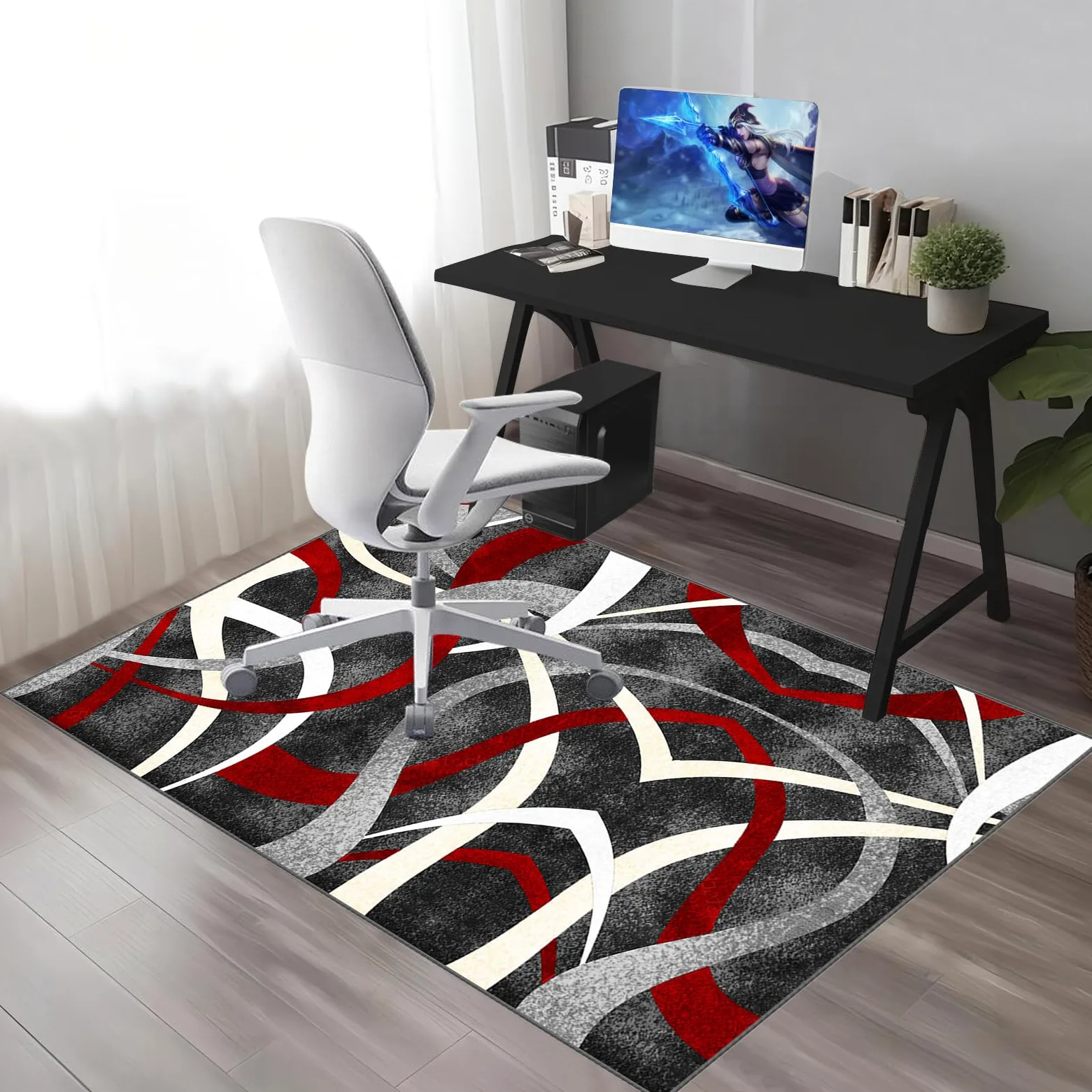 Tapis de chaise de bureau haut de gamme pour tapis à poils courts pour ordinateur de bureau, chaise de jeu avec surface facile à glisser, 90 x 140 cm, protection de sol pour bureau à domicile