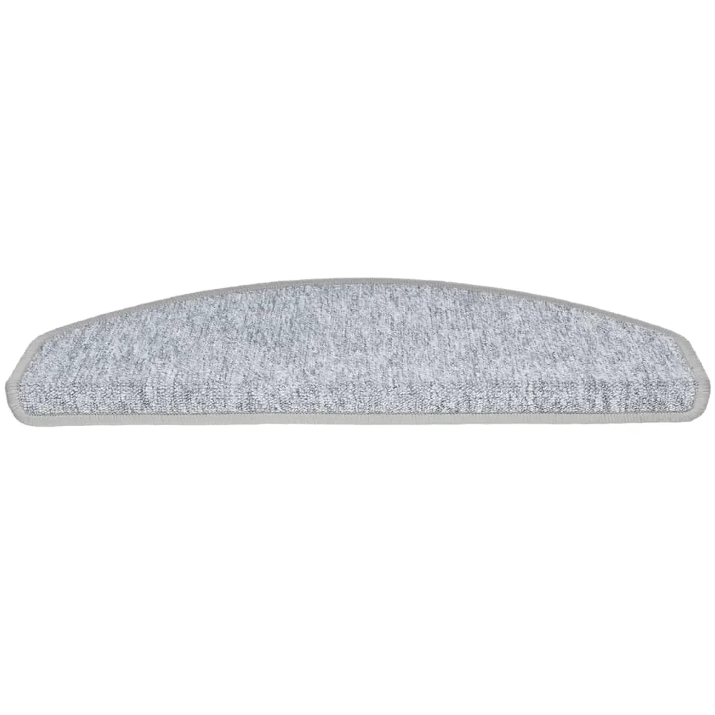 vidaXL 15x Tapis d'Escalier Tapis de Marche d'Escalier Protection d'Escalier Surface Antidérapante Intérieur Maison Gris Clair 65x24x4 cm