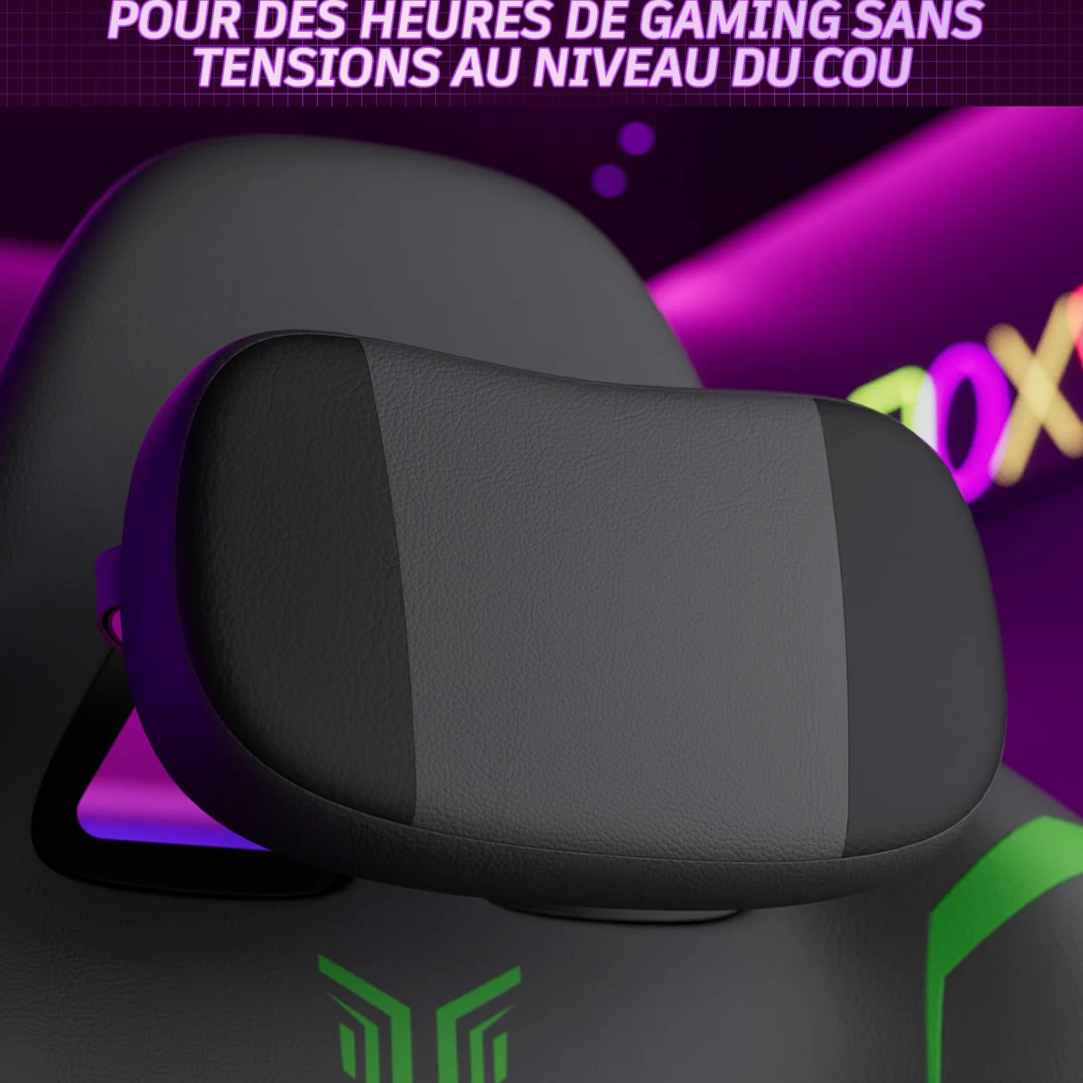 Soontrans Chaise Gaming Fauteuil Gaming avec Massage Lombaire Siege Gaming avec Repose-Pieds Rétractable et Oreiller Dossier Inclinable à 135 Charge 150 kg (Cuir Gris)