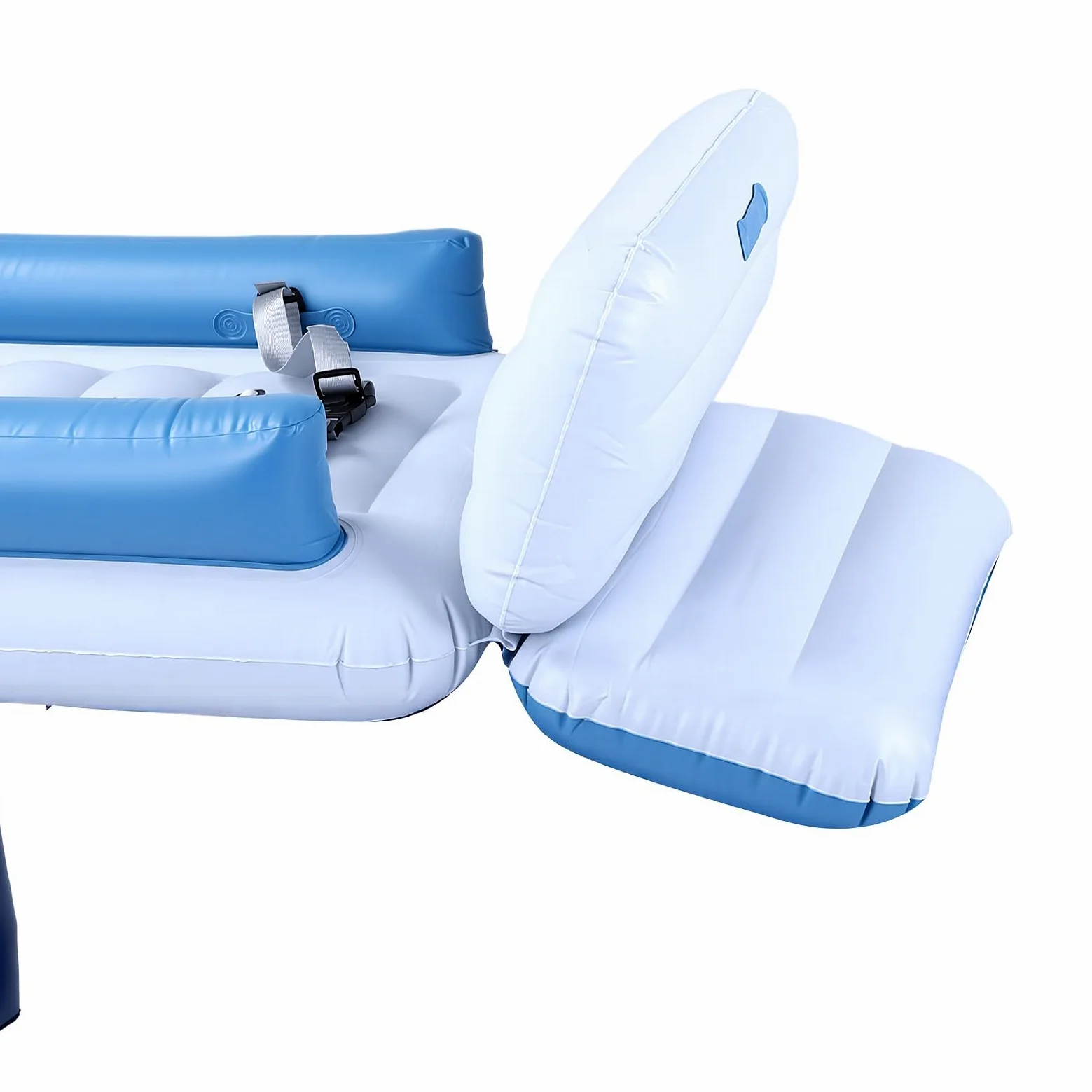 Lit Gonflable de Voyage avec Coussin épais, Bleu | Extension de siège arrière de voiture d'avion, matelas de couchage de voyage pour enfants en bas âge, sac de transport
