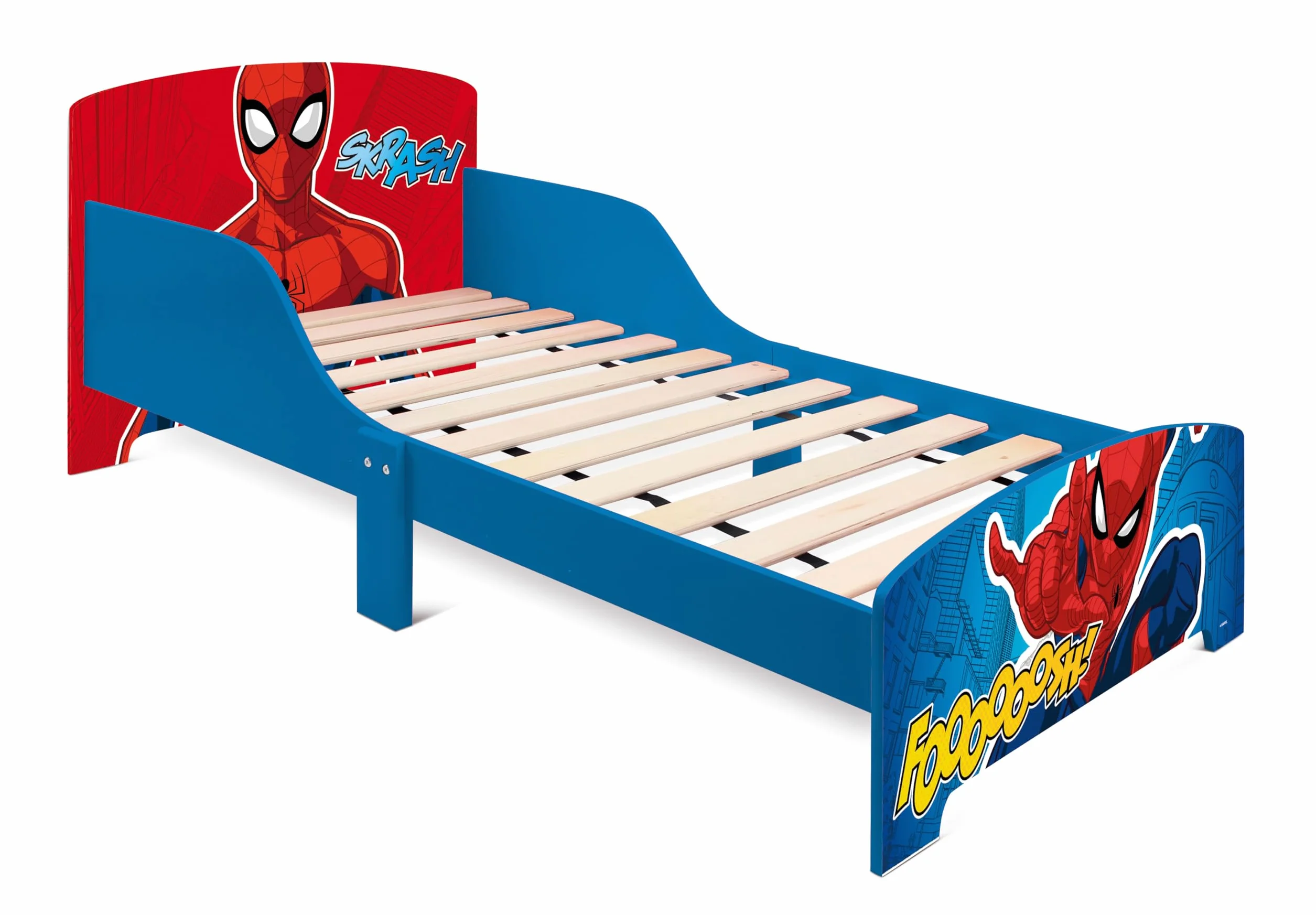 ARDITEX - Lit Enfant en Bois Marvel Spiderman - 77x143x60cm - Couleur Bleu et Rouge - Convient aux Matelas Standards 70x140cm - Montage Facile
