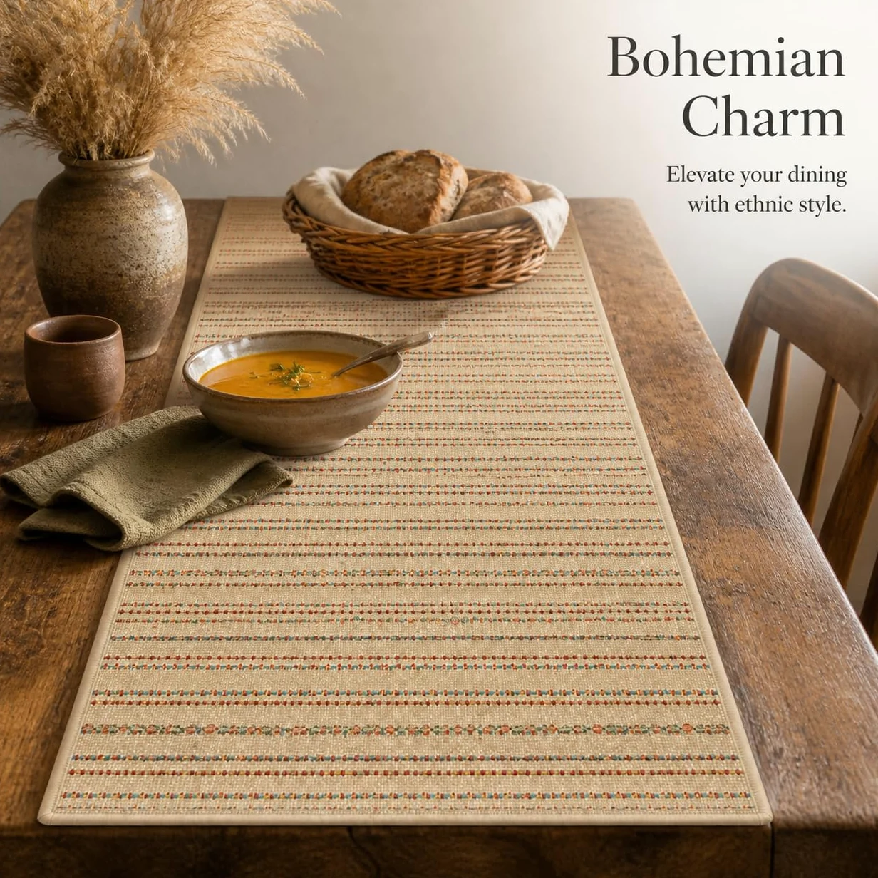 Chemin Table Tissu Imitation Lin, Camel, tissé uni, 40x120cm | Conception robuste, Chemin Table Décoratif, Lors s réceptions, Pour propriétaires maison
