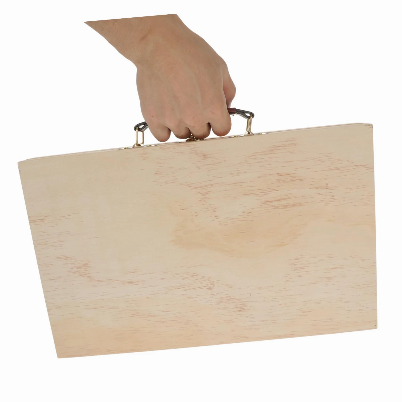 Lurrose 1pièce Boîte De Rangement Bois Pour Peinture Et Crayons Étui Pratique Multi-usage Bois Massif Pour Étudiants Et Artistes