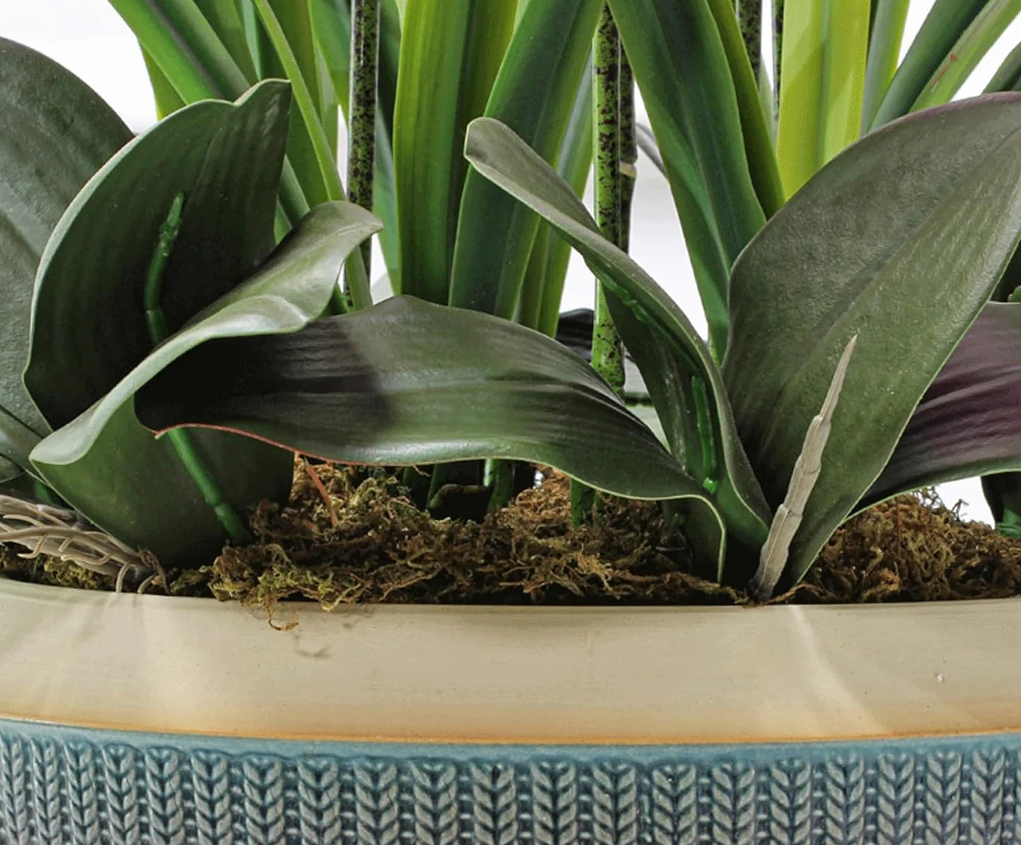 Orchidées artificielles avec Vase en céramique, Fleurs artificielles en polyuréthane, phalaenopsis artificielles, 65 cm, Fausses Fleurs pour la Maison