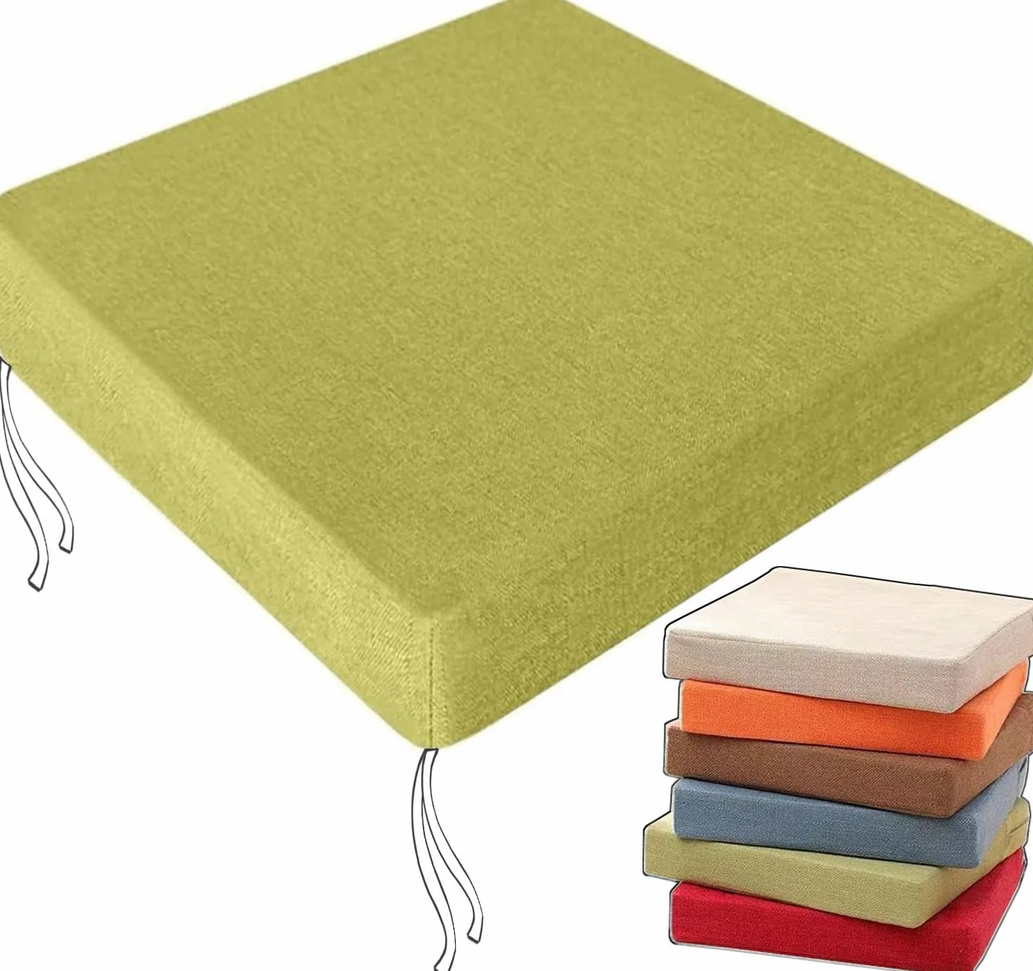 Coussin Siège Haute Densité (50D) - Chaises de Coussin, Anti-Glisse Et Lavable Machine, Confort Galettes de Chaises for Jardin/Bureau/Voiture﻿(B,60x15cm/24x6in)