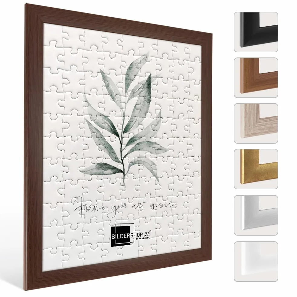 Bildershop-24 Cadre à puzzle/photo Valencia 30X70cm Wenge (décor) pour 500-1000 Pièces