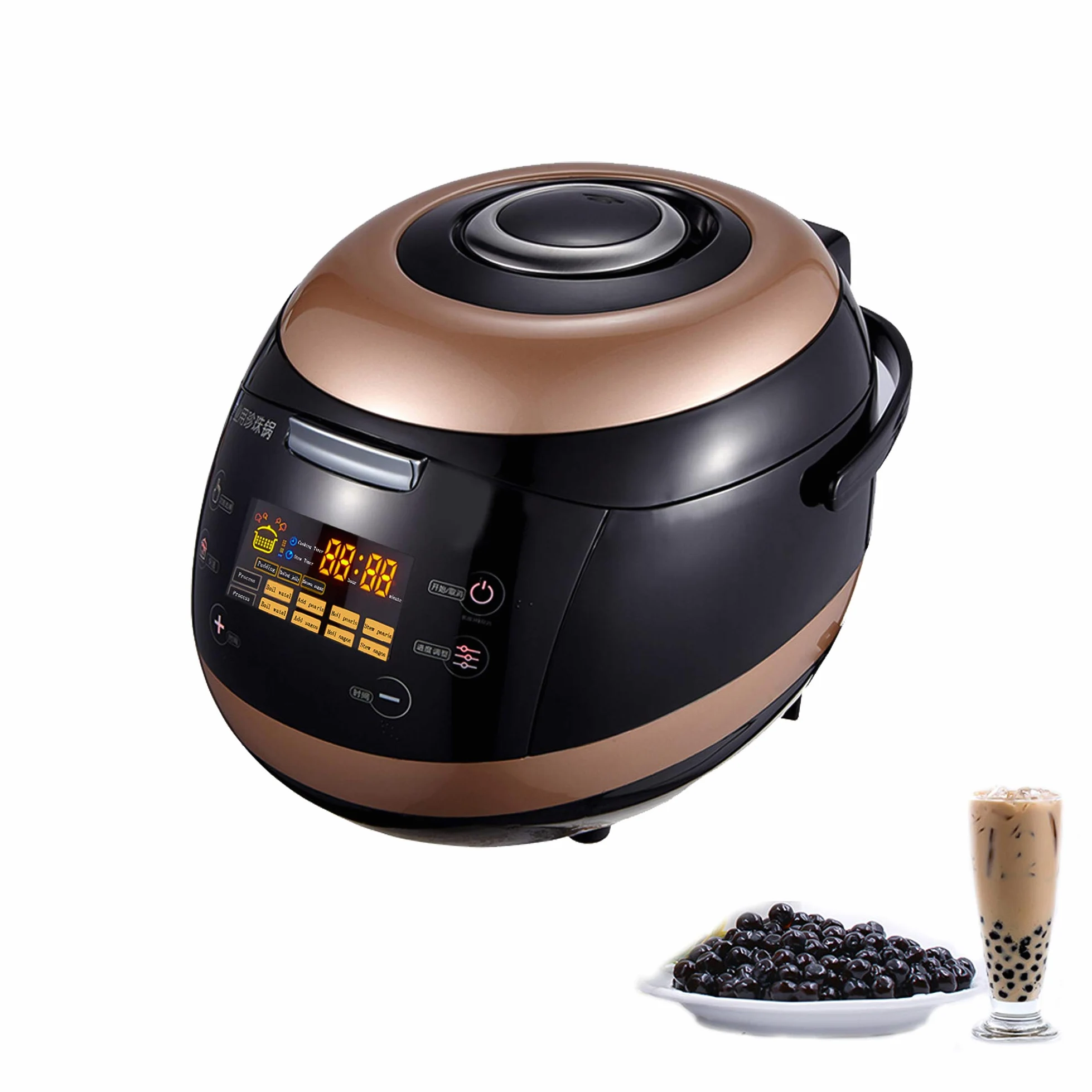 Cuiseur de perles électrique 900 W, 5 L - Pot de Perle Commercial entièrement Automatique pour Tapioca, Thé au Lait Boba - Professionnel Tapioca Boba Perle Pot cuiseur pour maison et restaurant