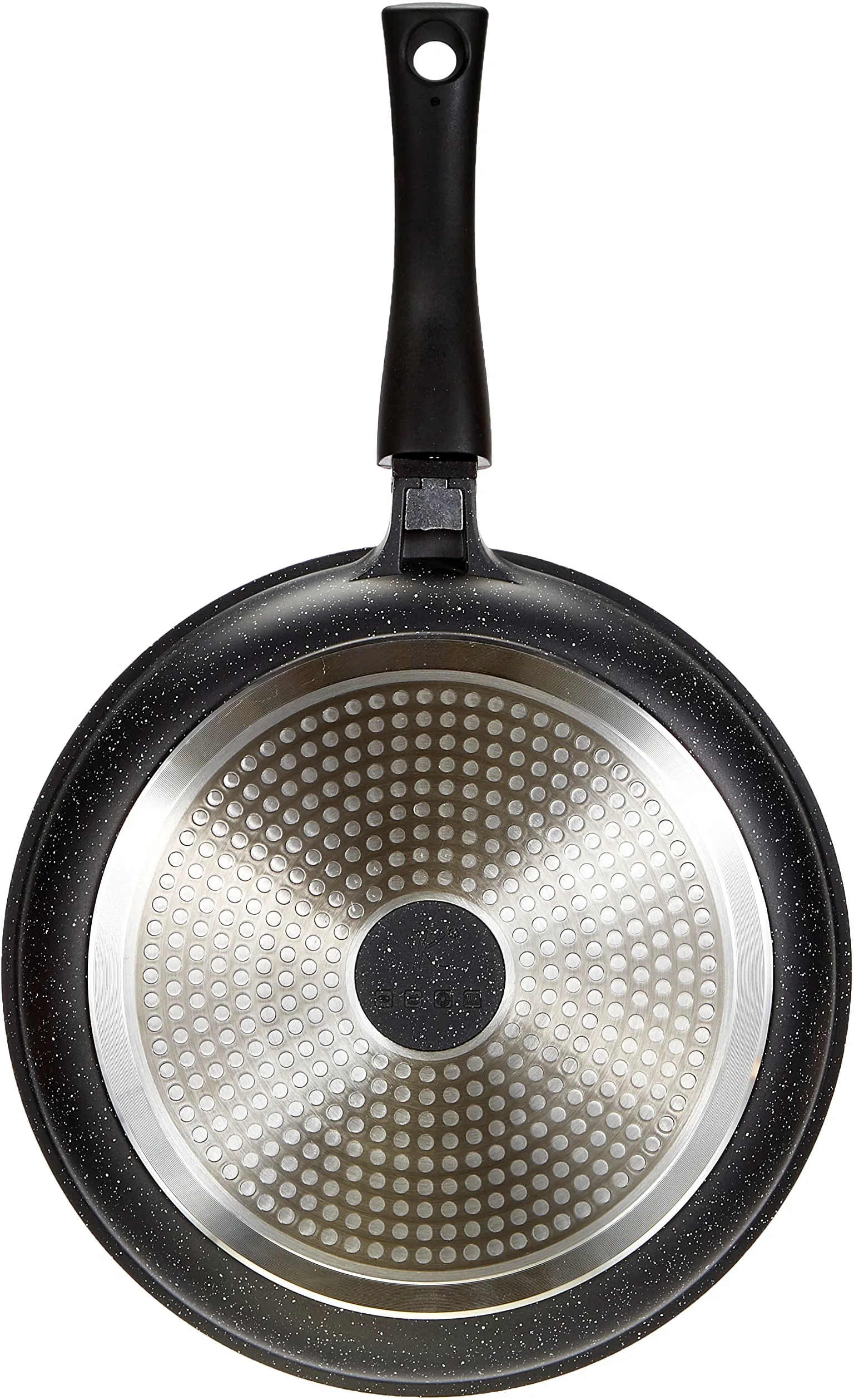 Kamberg - Poêle 30 cm - Manche Amovible - Fonte d'Aluminium - Revêtement Type Pierre - Tous Feux dont Induction - Sans PFOA - 0008024, Noir
