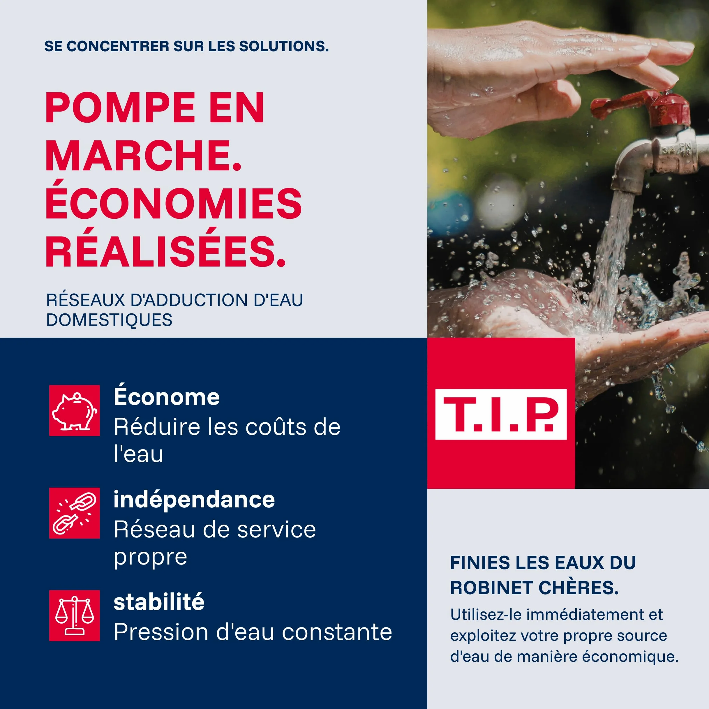 T.I.P. HWW 4500 Circuit d’Eau Domestique Débit de 4350 l/h Hauteur de Refoulement de 50 m Puissance 1200 W Prêt à l'installation par Bouton Cuve de Pression en Inox Capacité 22 L Couleur Argent