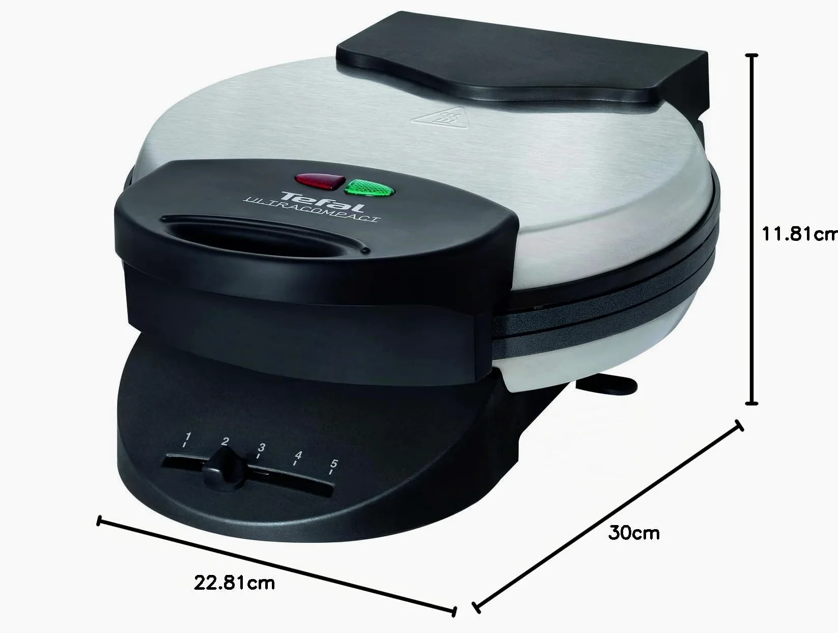 Tefal WM310D Gaufrier en forme de cœur, pour gaufres en forme de cœur, régulateur de température en continu, plaques antiadhésives, bac récupérateur de pâte, noir, 1000 W