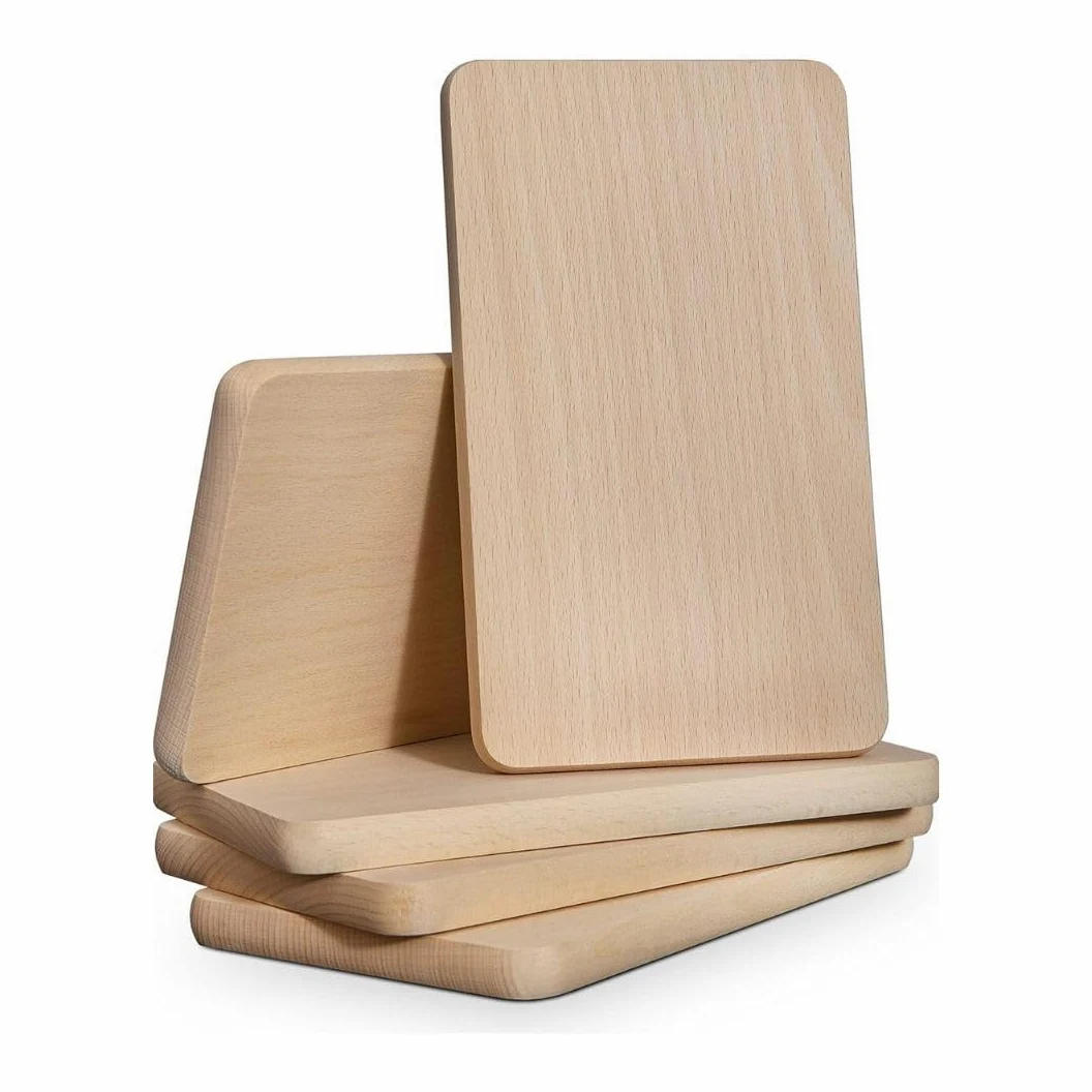 Lot de 70 planches petit déjeuner bois hêtre – Planche cuisine rectangulaire 23x15 cm – Planche à graver bois naturel non traité