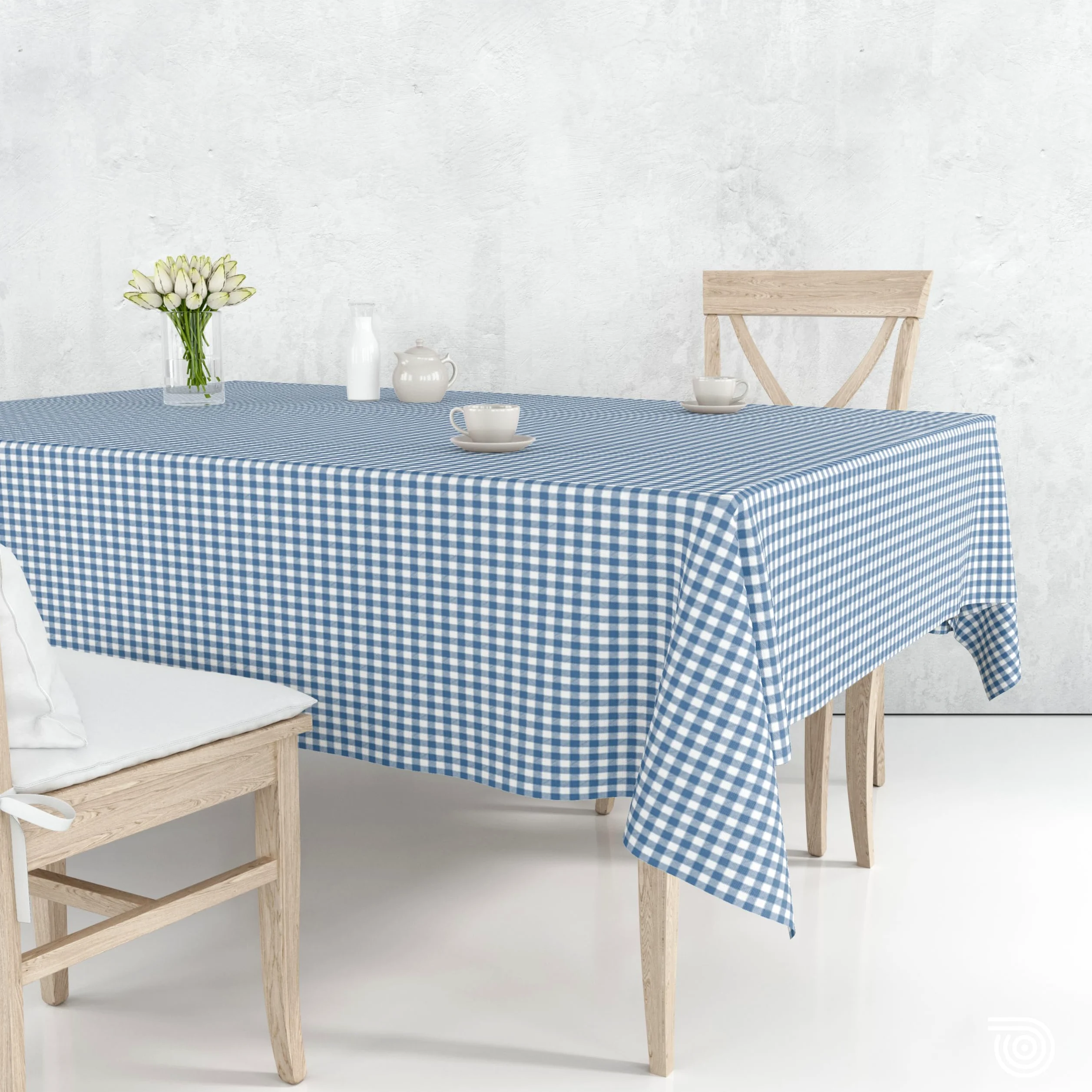Nappe de Table Toile Cirée à Carreaux imperméable Décor Traditionnel – Largeur 140 cm – Livraison roulée et sans Plis (Bleu, Rectangle 140 x 350 cm)
