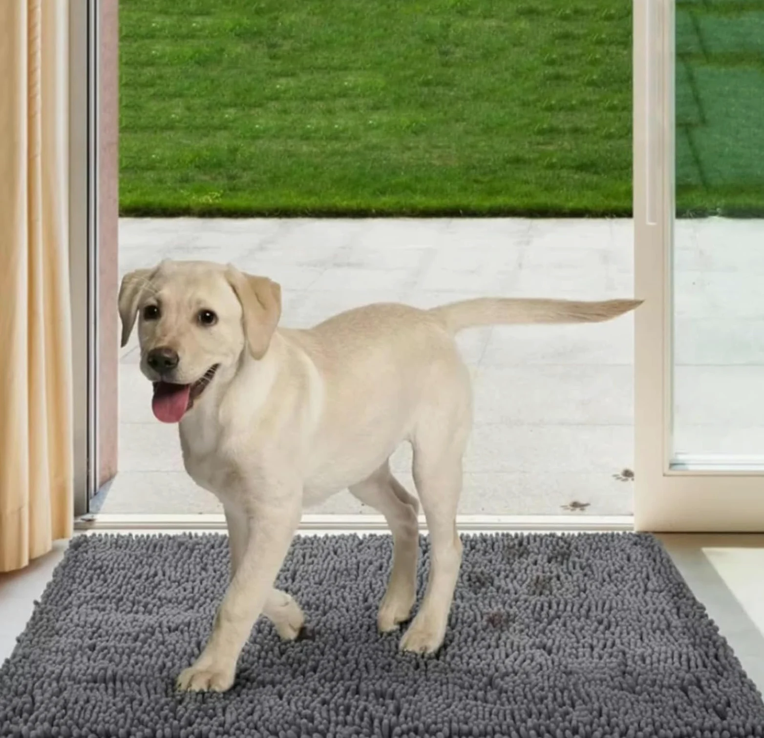 Tapis Ultra-Absorbant pour Pattes d'animaux - Tapis d'Entrée Absorbant Anti-Dérapant, Tissu Doux pour Confort des Pattes, Anti-Dérapant à Base Texturée, Coutures Renforcées, Multizones Utiles