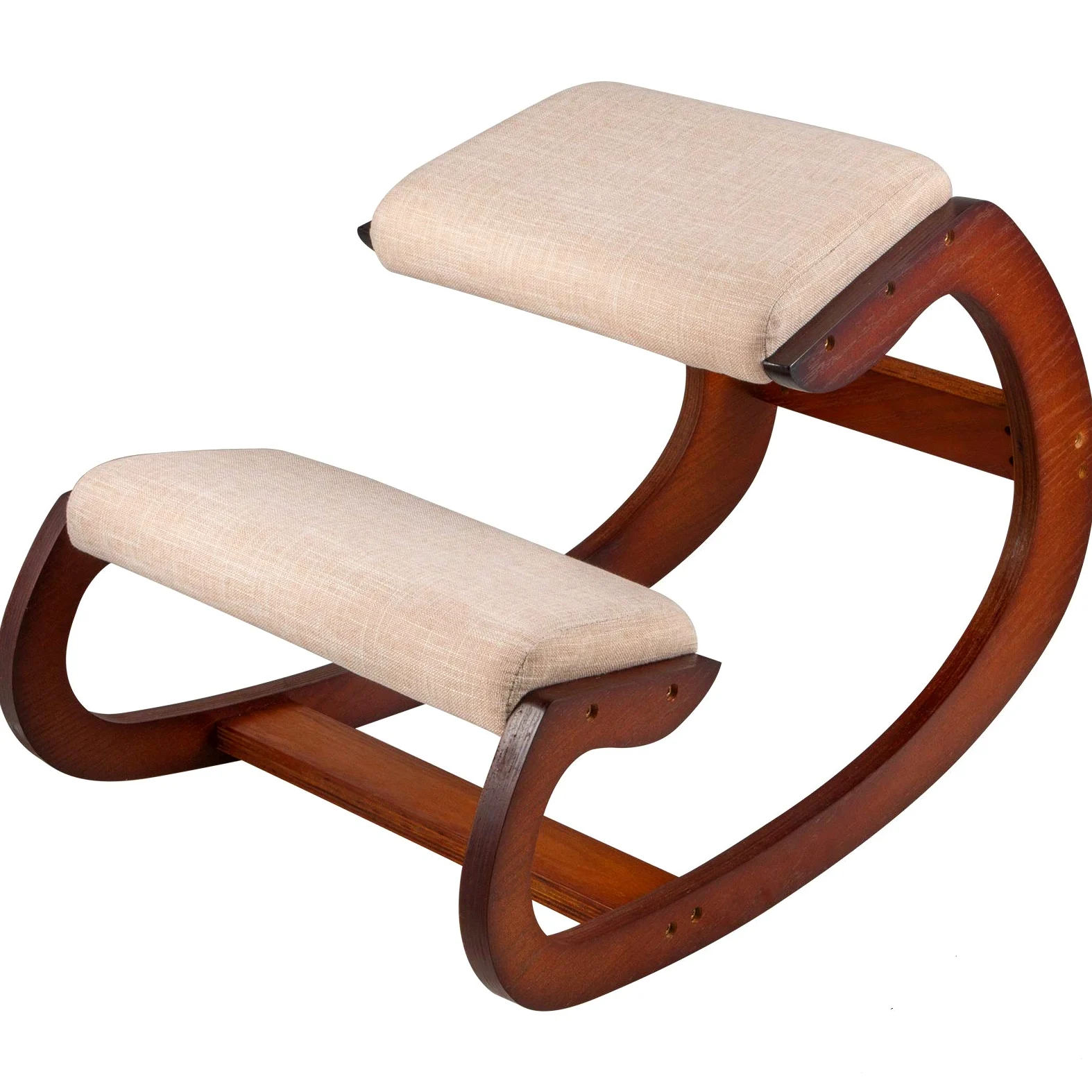 Tabouret Ergonomique Tabouret Réglable Ergonomique Coussins Confortables Bureau Maison Façonnant et Soulageant Stress Fauteuil Ergonomique à Genoux Tabouret (Noix de pécan)