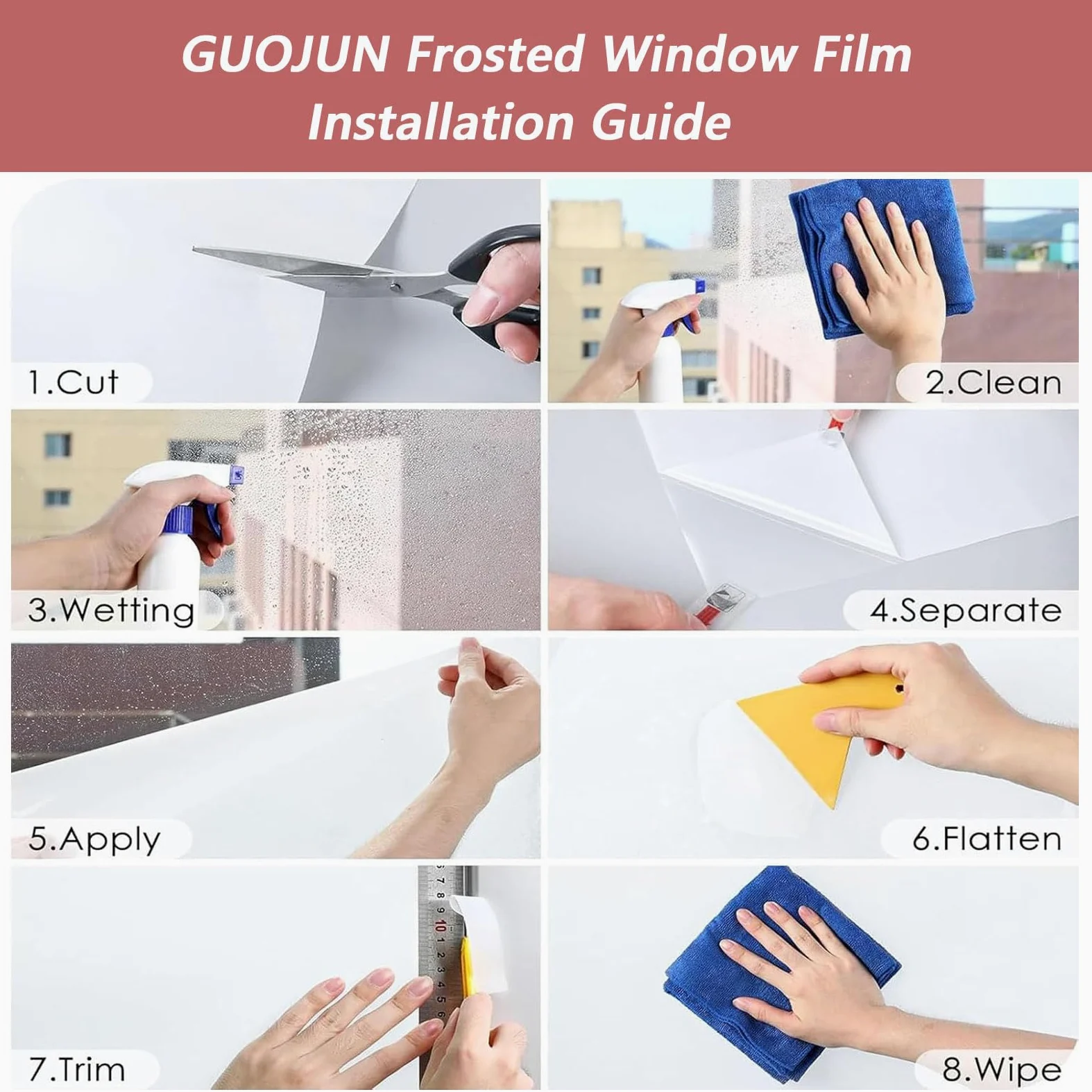 Film Electrostatique Vitre 110 x 110 cm Sticker Electrostatique Vitre Dépoli Anti UV Film Occultant Fenêtre, Fenetre Anti Regard pour Salle de Bain Cuisine, Blanc Mat