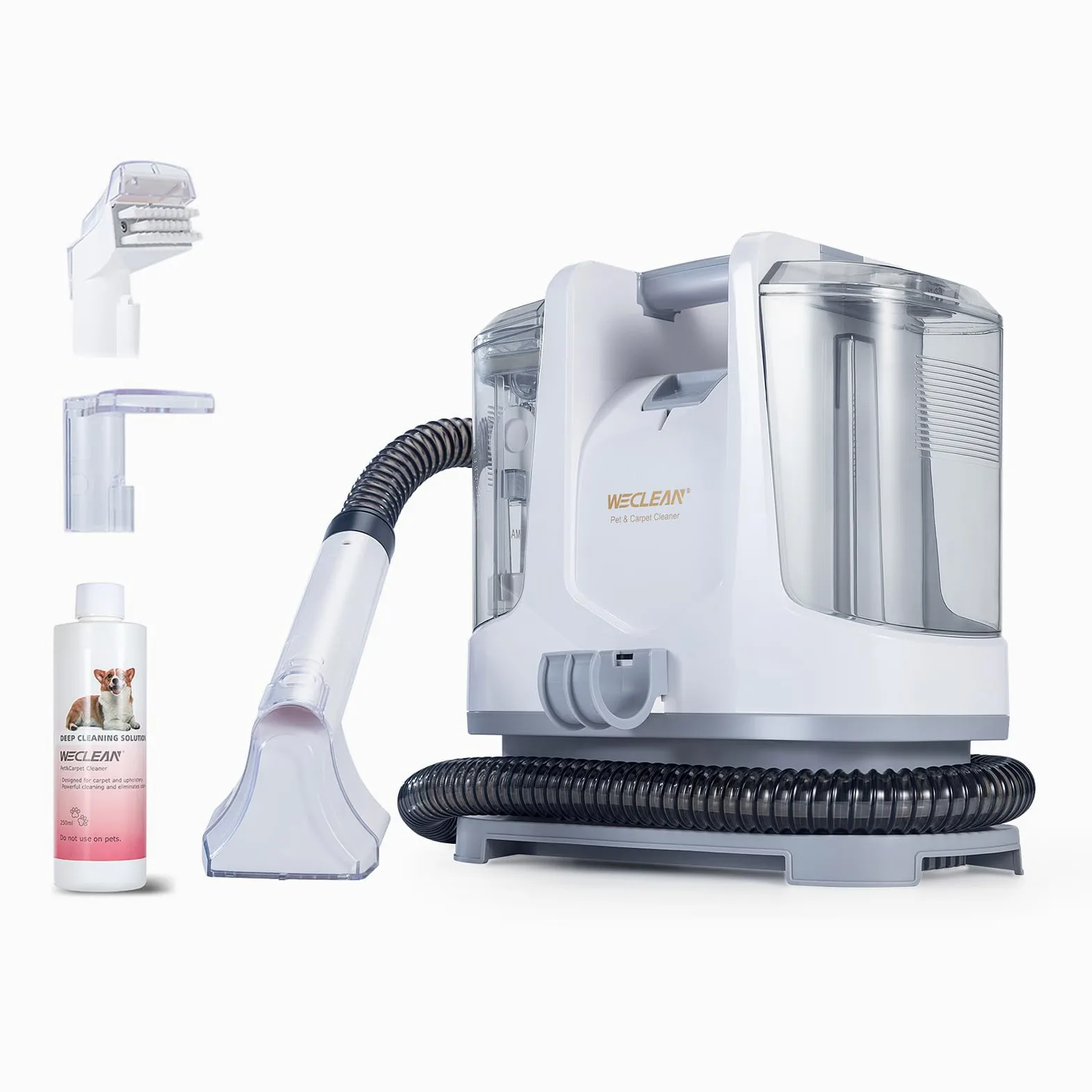 WECLEAN Nettoyeur Tapis Puissant 400W, Nettoyage Profond des Tapis, Moquettes et Taches Tenaces, Blanc