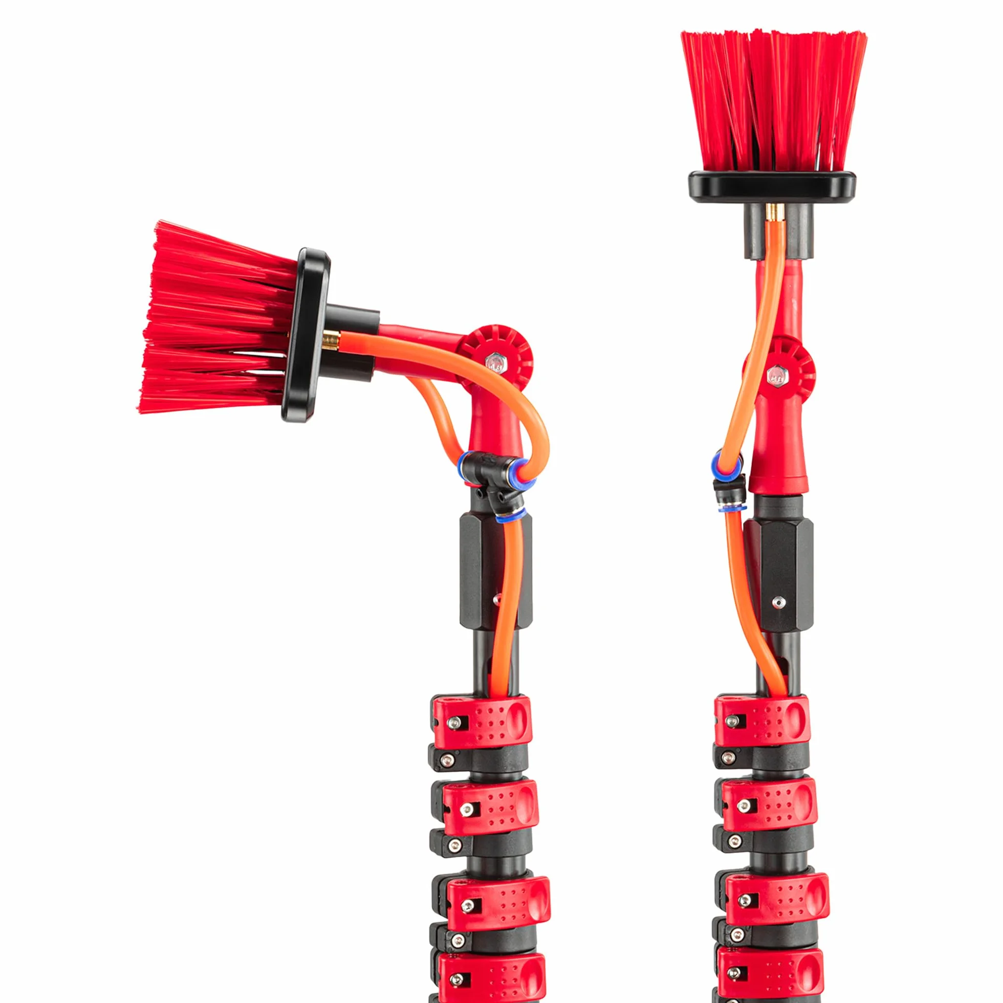 Balai Brosse Telescopique – Brosse Telescopique de Nettoyage avec Raccord d’Eau pour Voitures, Camping-Cars, Garage, Toiture, Façades et Nettoyage des Panneaux Solaires (4,6 m)