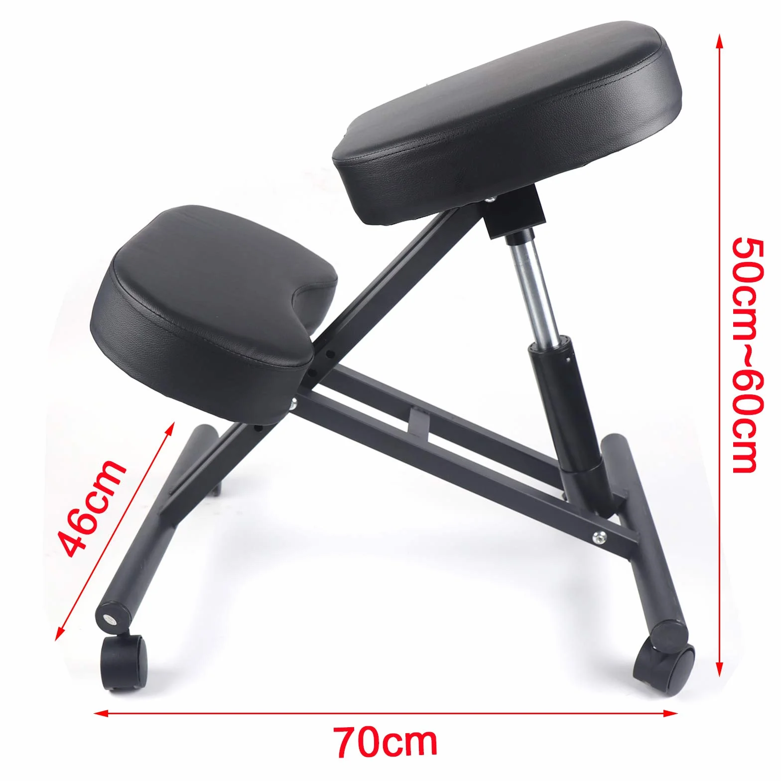 Chaise genoux, ergonomique, réglable, pour la maison, le bureau, peut contenir jusqu'à 250 kg, noire