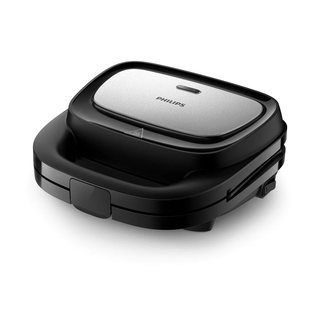 Philips Croque monsieur 3 en 1 Série 5000-3 jeux de plaques pour toaster (paninis, sandwichs) et gaufrier, Plaques de gril antiadhésive, système Easy Lock, Puissance de 750W, Noir (HD2350/80)