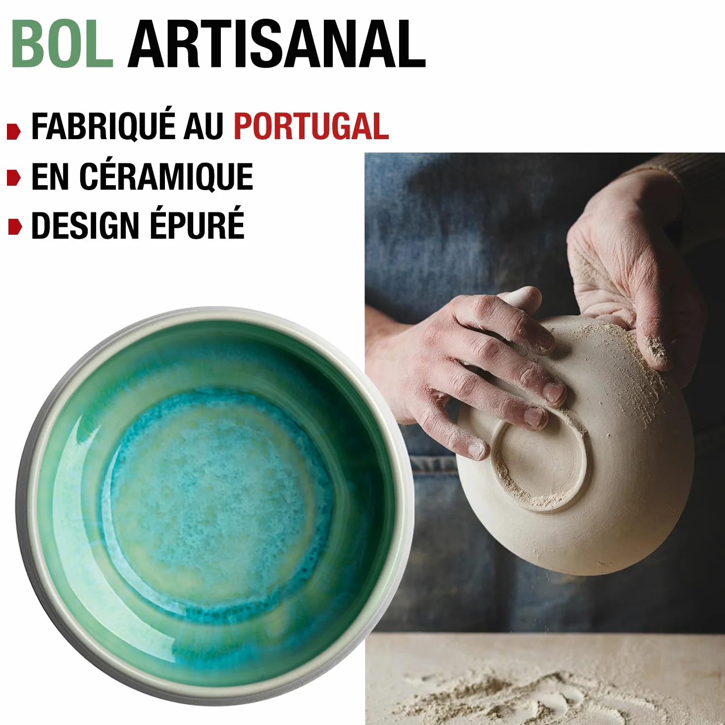 ORIGEENS Kit Matcha Complet JADE - Conditionné en France - Matcha Kit avec Bol Matcha Artisanal (Portugal), Fouet Chasen, Thé Matcha BIO Japonais et Cuillère doseuse Chashaku