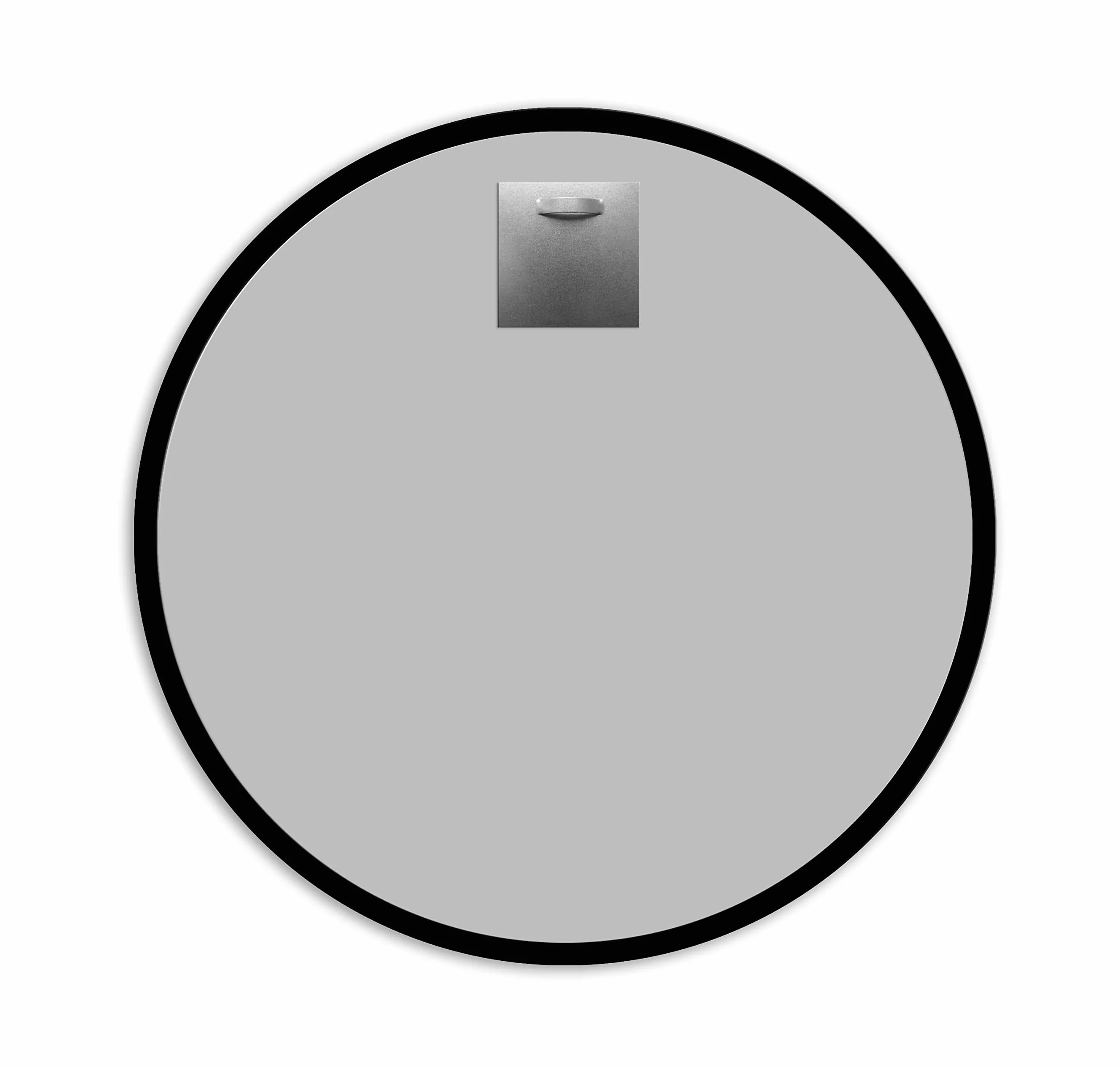Ramix Miroir Mural dans Cadre en Aluminium revêtu par pulvérisation - Noir - Loft rectangulaire - Rond - pour Salon, Chambre à Coucher, Salle de Bain, Dressing, Couloir (Noir, K1-diamètre 40cm)