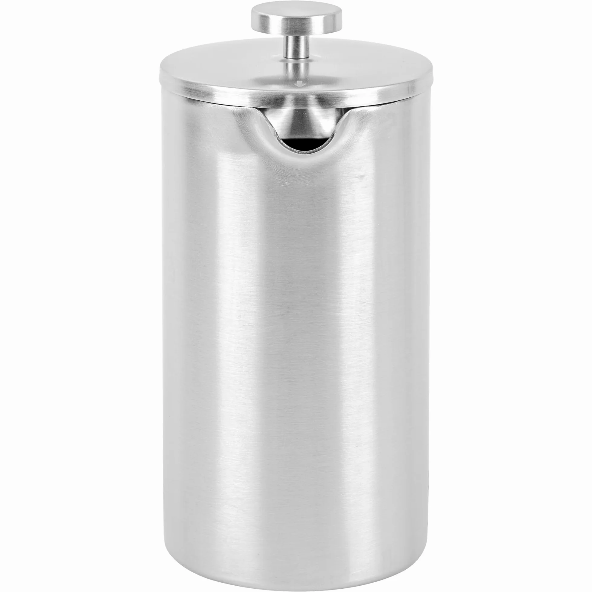 KARL HAUSMANN Cafetière à Piston Inox 1 L, Argent | French press isotherme 1000 ml à double paroi avec filtre multicouche, env. 8 tasses, pour café, thé et plantes