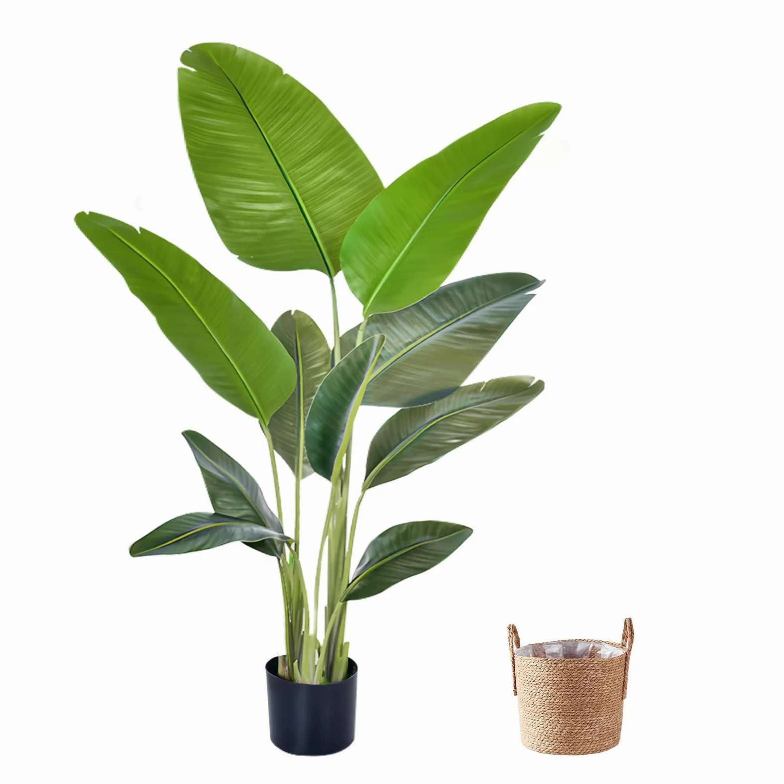 Grande plante artificielle 160 cm - Oiseau de paradis artificiel en pot - Fausses plantes - Plantes artificielles - Arbre artificiel - Palmier artificiel - Plante d'intérieur comme naturelle pour la