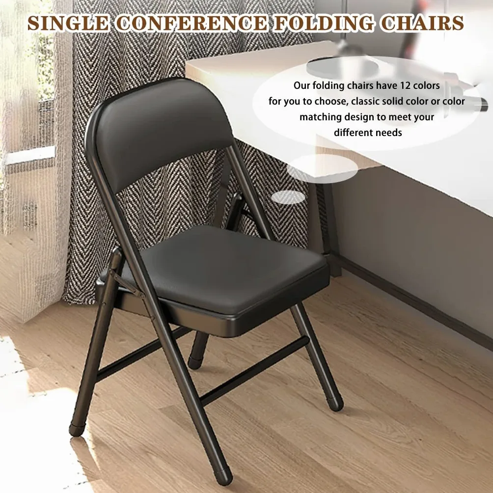 Chaises Pliante Chaises Rembourrées Pliantes Président De Conférence De Formation De Bureau, Chaise Dinante Se Pliante De Ménage, Chaise À Dossier De Dortoir Légère (Color : Noir, S : 45 * 45 * 79cm)
