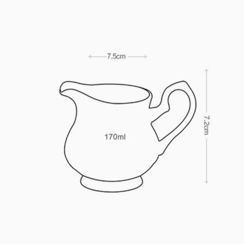 MRKU Pot à Lait, saucière, Tasse à Eau, pichet, Distributeur de crème et de café, sucrier, en céramique avec poignée et Bec verseur, Multi-usages pour la Maison