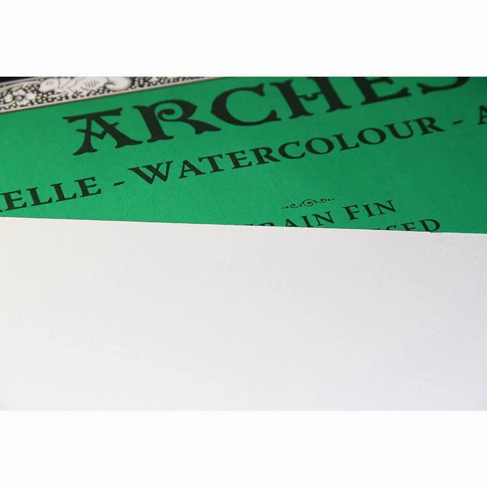Bloc 20 feuilles Aquarelle (collées 4 côtés) 18x26 300g/m², grain fin blanc naturel