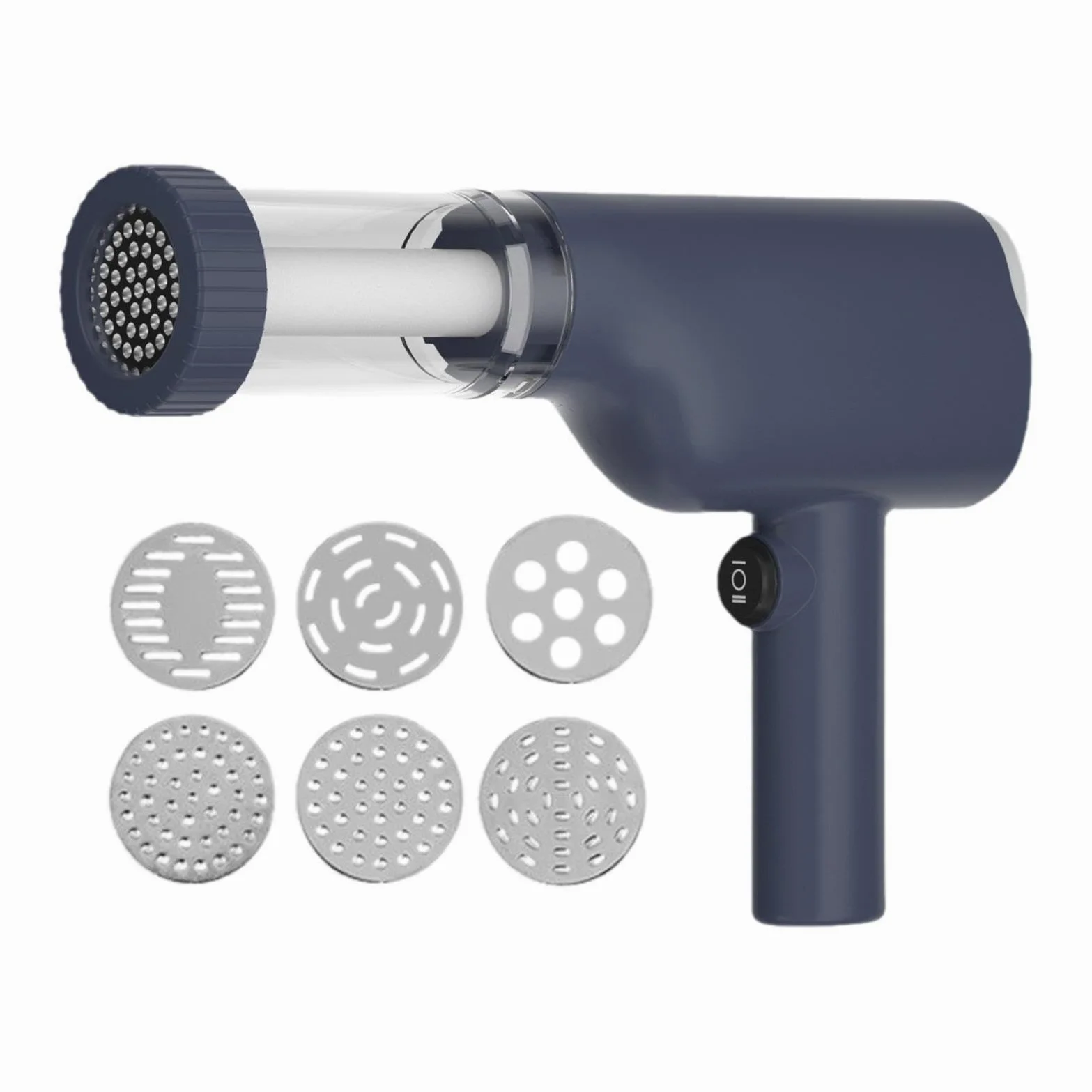Machine à pâtes électrique, portable sans fil en acier inoxydable, machine à nouilles automatique, disques, machine à nouilles électrique, 1 touche, 6 tasses à mesurer, 1 câble de charge USB
