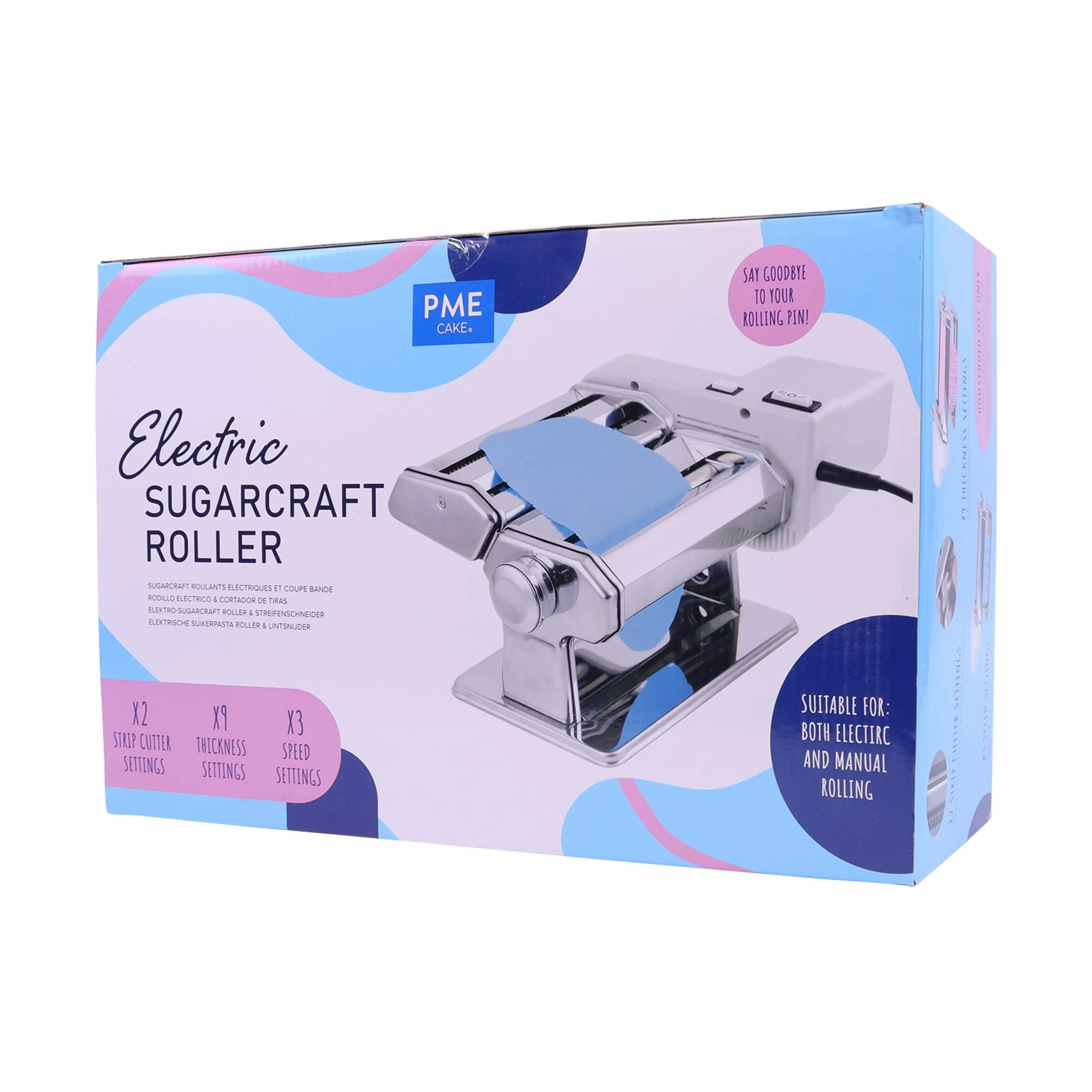 PME - Rouleau et Coupoir pour Pâte à Sucre Électrique pour Décoration de Gâteaux Blanc (Prise Britannique) ESR503 & Humidificateur pour Gâteaux, pour Pâtisserie et Décoration blanc