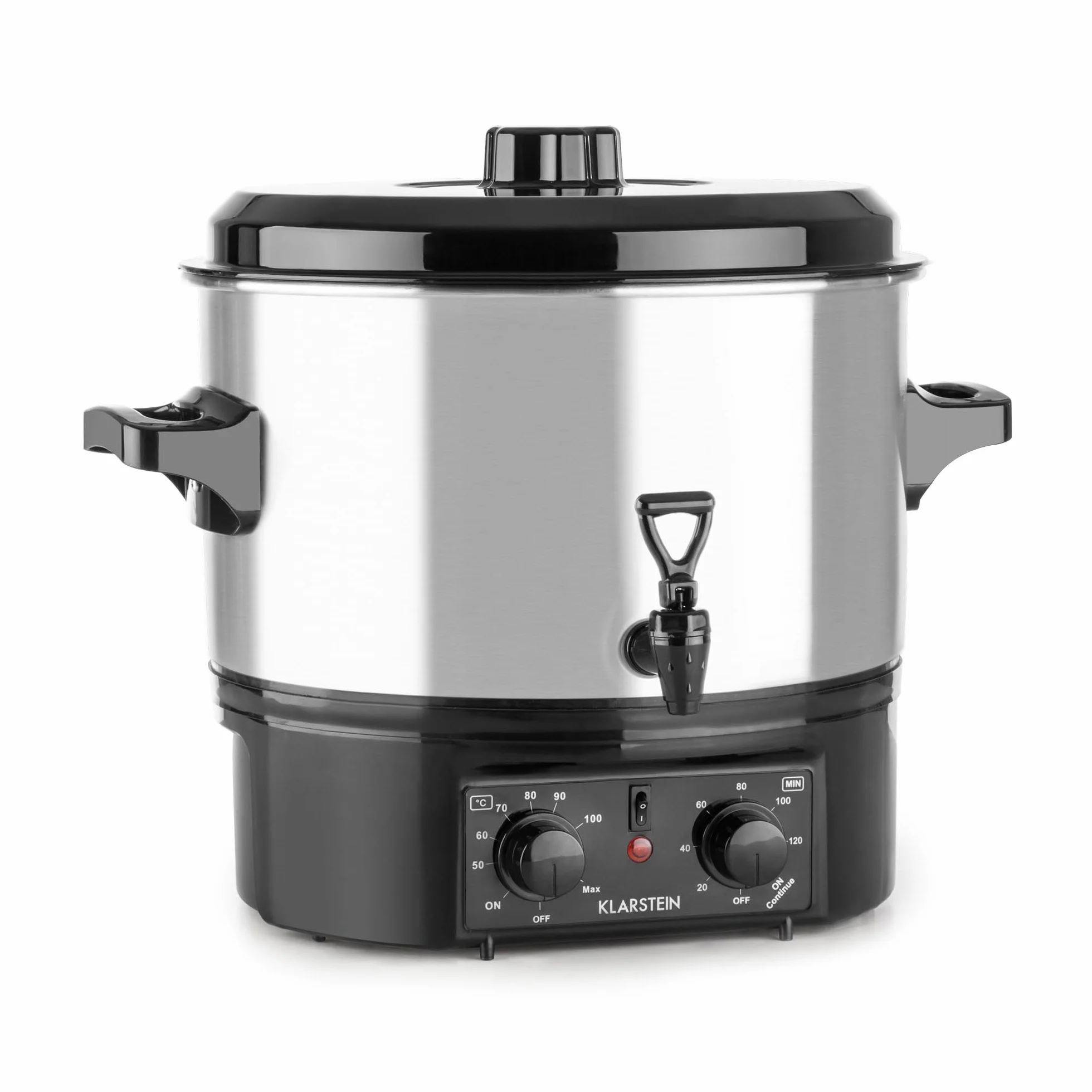 Klarstein Biggie Small - stérilisateur, cuve à stériliser, faitout, marmite à vin chaud, électrique, volumle 16 l, 2000 w, température réglable, interrupteur à minuterie 120 mn, argent