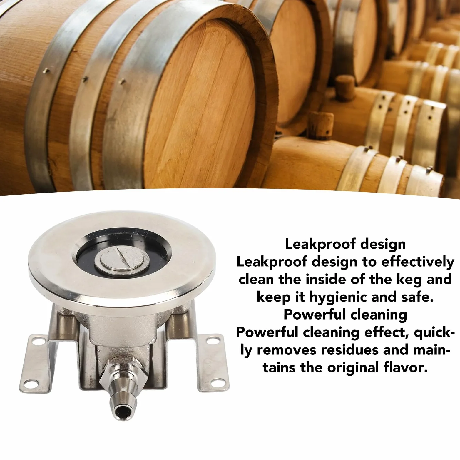Adaptateur de Nettoyage de Coupleur de Fût de Bière, Accessoire de Coupleur de Fût de Bière à Fort Effet de Nettoyage étanche en Acier Inoxydable, pour Bar et Maison