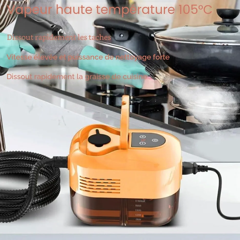 Nettoyeur Portable Haute Efficacité avec Stérilisations Avancées pour Climatisation pour Maison, Voiture, Cuisine, Prise UE Orange