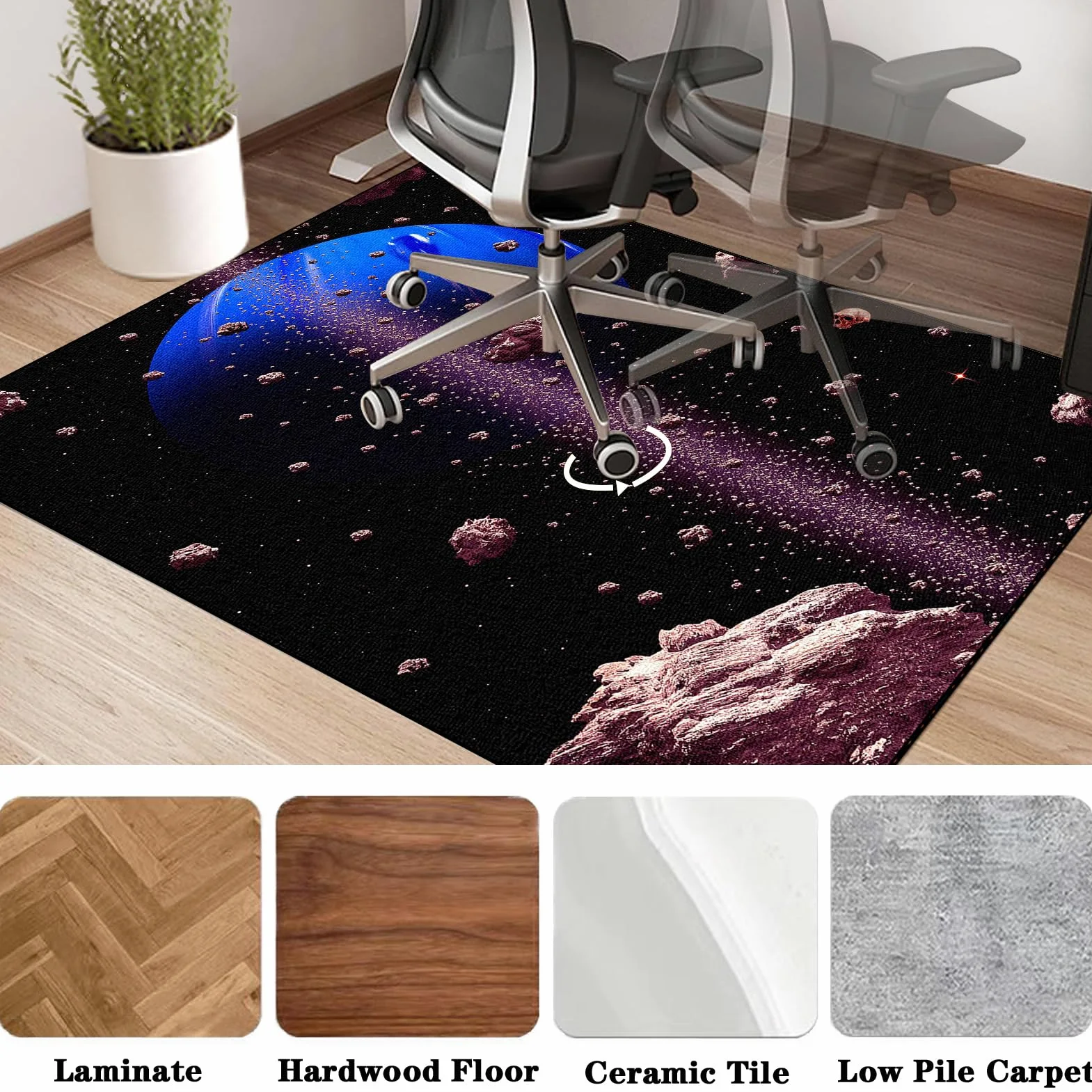 Tapis Chaise Gaming Antidérapant Tapis Chaise de Bureau Tapis de Sol Gamer Tapis Protège-Sol pour Chaise de Bureau Tapis pour Fauteuil Gaming Tapis de Chaise pour Moquette et Parquet 100 x 120 cm