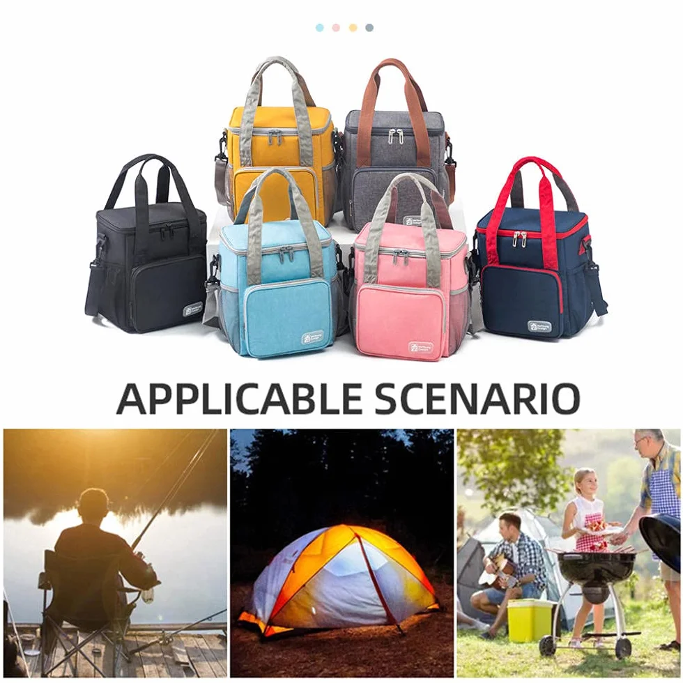 Sac Isotherme, Sac Thermique Lunch Bag pour Apportez Repas Fruits, Sac à Déjeuner avec Doublure en Isolant Thermique, Idéal pour Plage, Pique-Nique, Barbecue, Bébé, Bureau