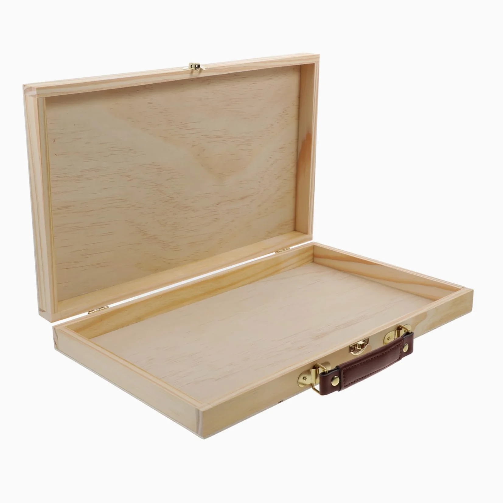 Lurrose 1pièce Boîte De Rangement Bois Pour Peinture Et Crayons Étui Pratique Multi-usage Bois Massif Pour Étudiants Et Artistes