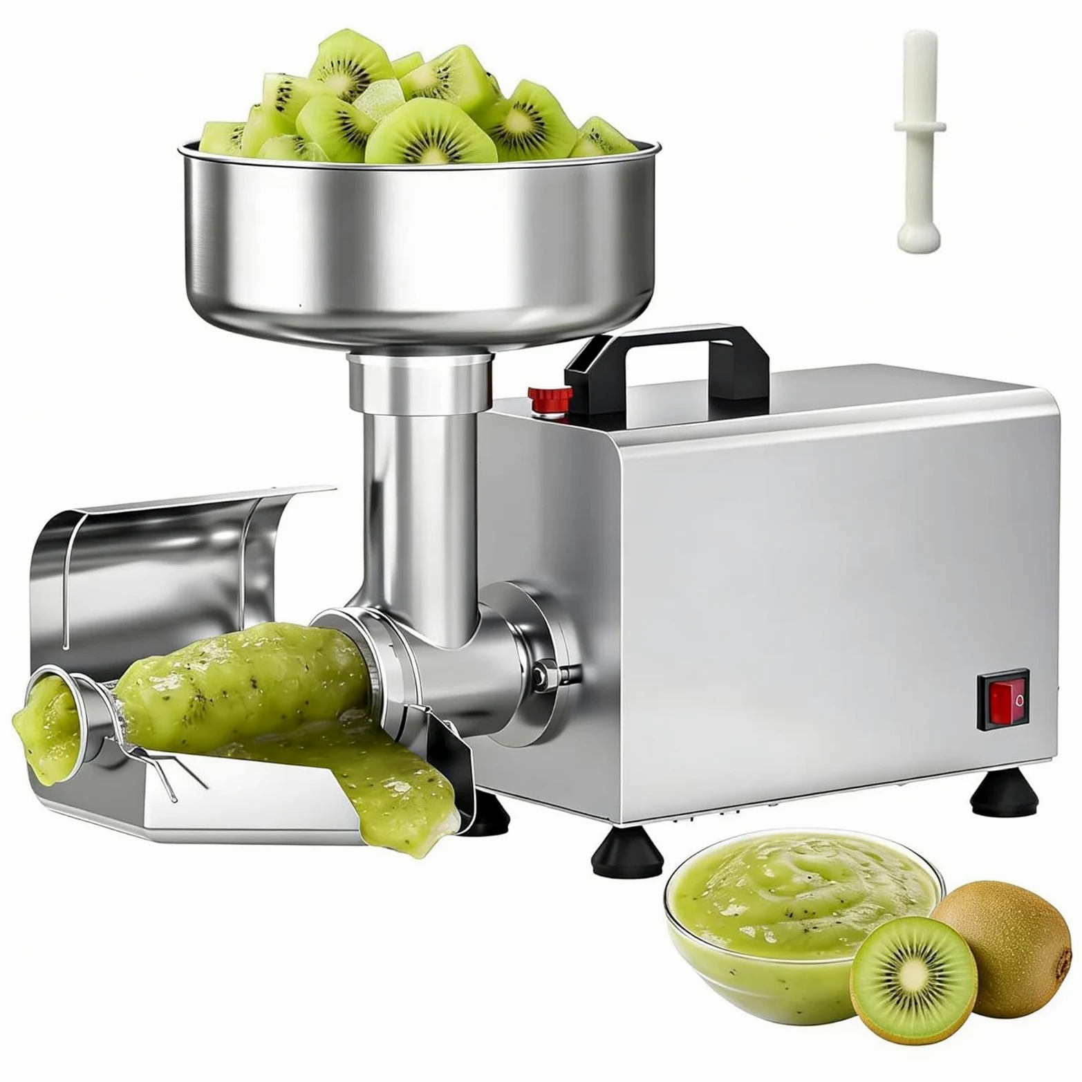 Passoire à tomates électrique commerciale 450 W - Moulin alimentaire en acier inoxydable pour tomate, fraise, myrtille - Presse à fruits - Idéal pour faire des sauces et purées