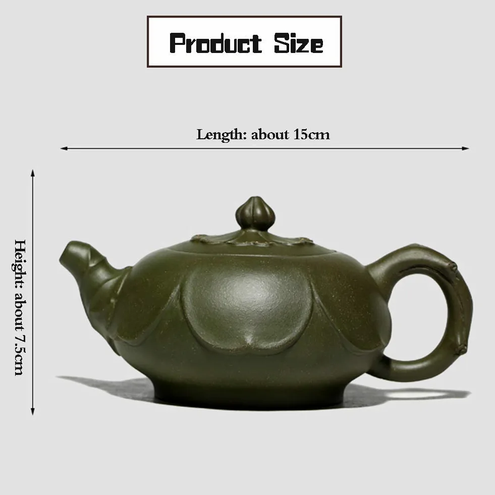 Théière à l'argile Verte de minerai Brute, Théière à l'argile Violette à la Main, Ensemble de thé de Forme de Lotus, Faisant de la théière, Simple et exquise Cadeau de Mode