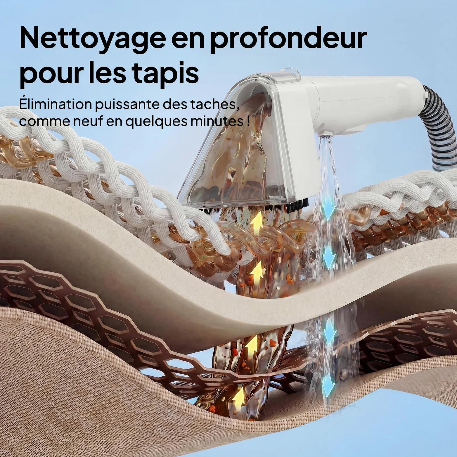 Livatro Shampouineuse Nettoyeur Canapé Tissu, 600W 16KPa Injecteur Extracteur, Fonction Autonettoyante, Réservoir 2,3 L, Compact et Portable, Shampouineuse Canape pour Tapis, Moquettes, Meubles, Auto