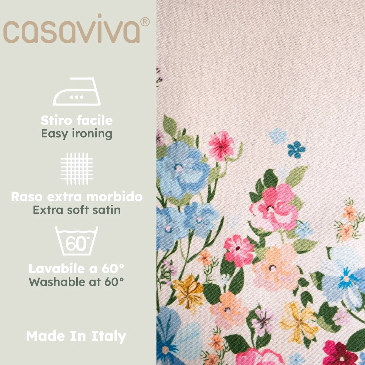 casaviva® Nappe hydrophobe en satin extra douce, anti-taches, styrofacile, élégante et moderne, fêtes et banquets intérieurs et extérieurs (Spring Flowers, 240 x 150)