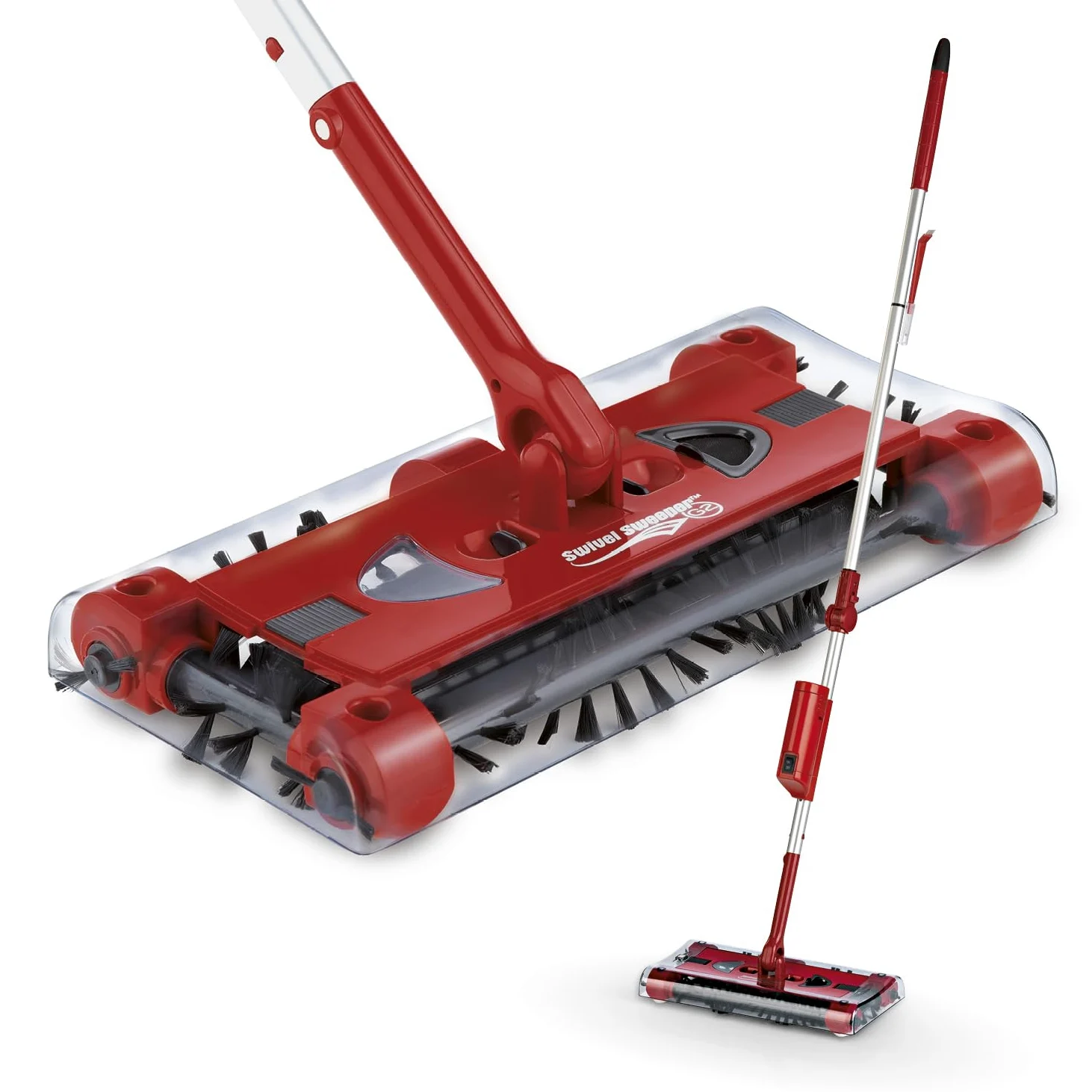 Swivel Sweeper Balai sans Fil avec Fonction de Balayage - sans Fil, sans Sac & Rechargeable - Balai de Sol avec Articulation articulée ménageant Le Dos & Rotation à 360° - Flexibilité maximale